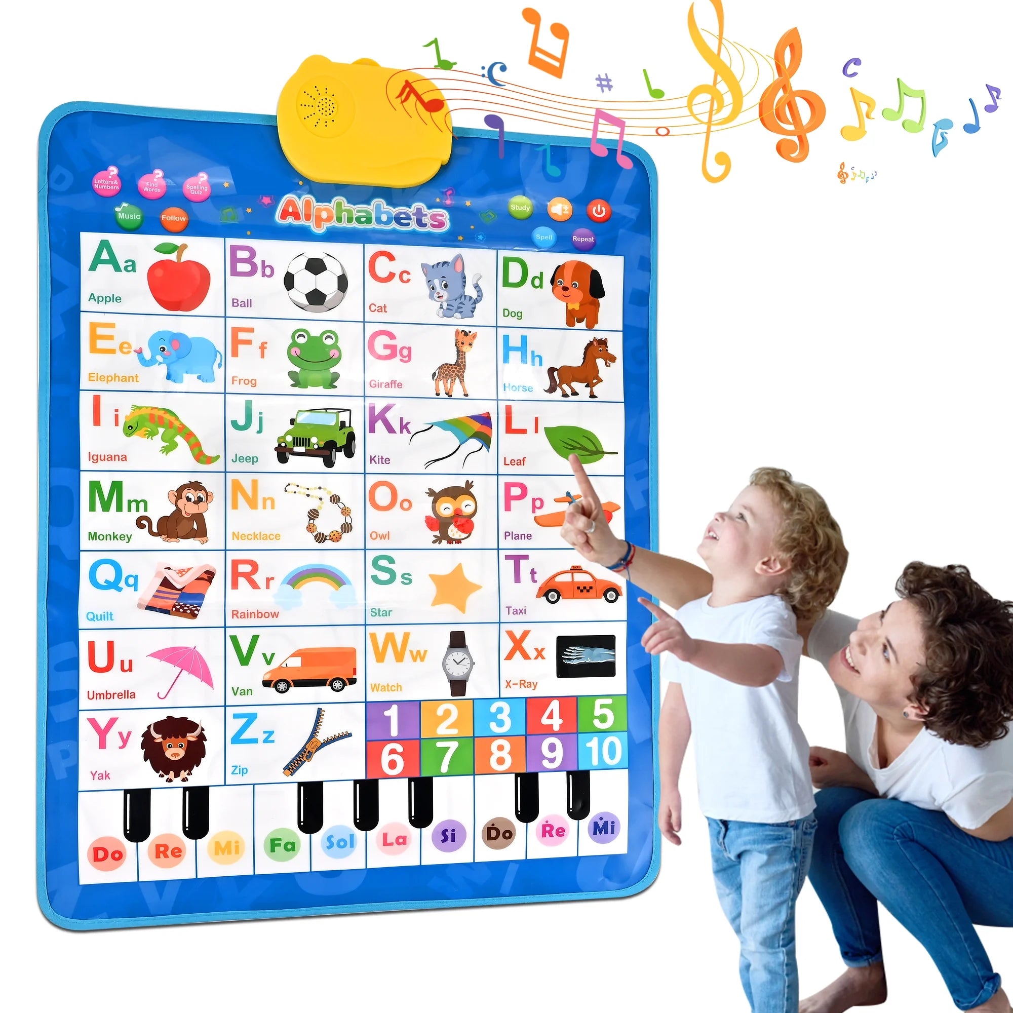 Toddler Learning Toys – Electronic Alphabet Poster & Wall Chart for Ages 2–6, Blue