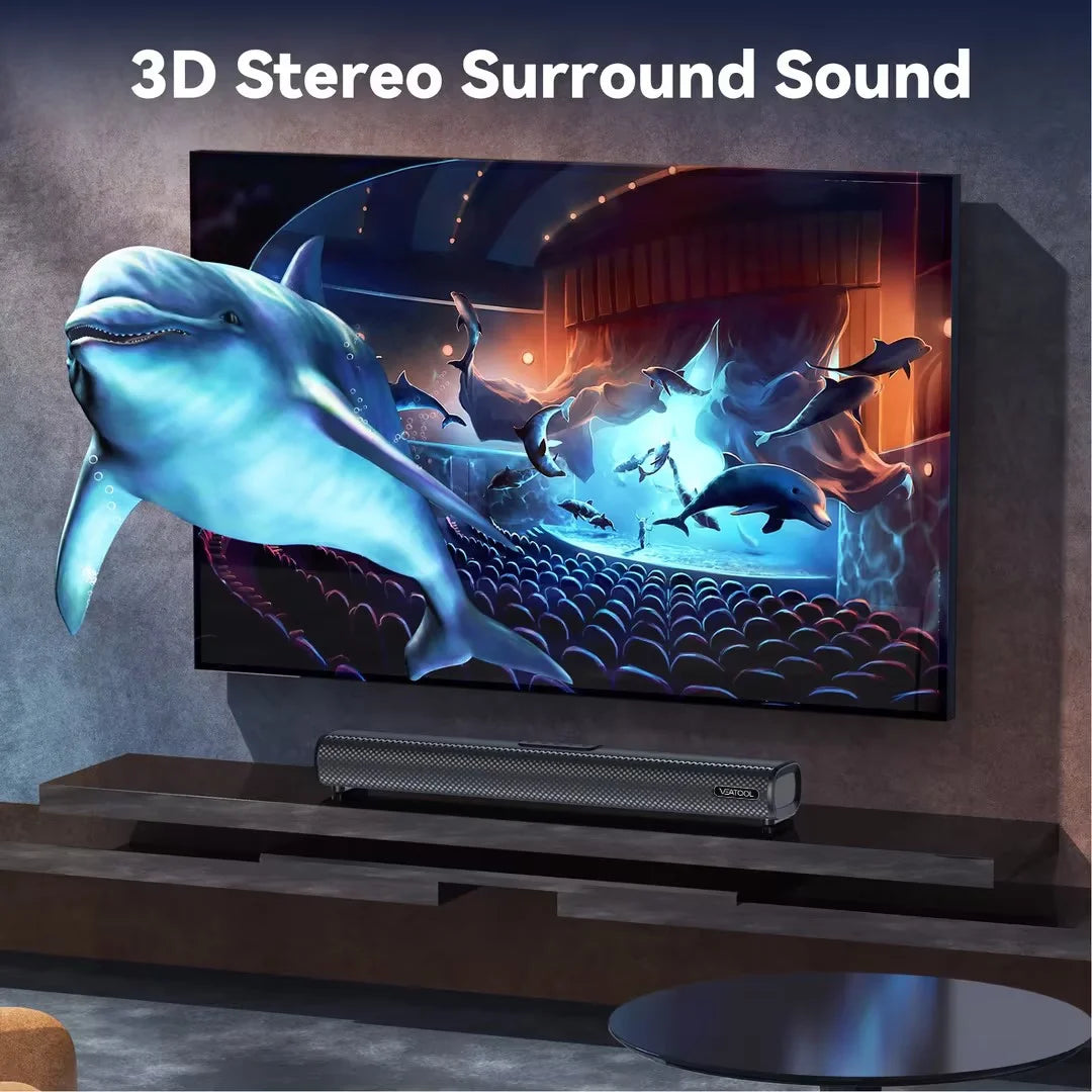 Sound Bar for TV – 2.1 Channel 50W Home Theater System with Built-In Subwoofer, 3D Surround Sound, HDMI ARC, Bluetooth, Optical, AUX, USB, RCA, Wall Mountable