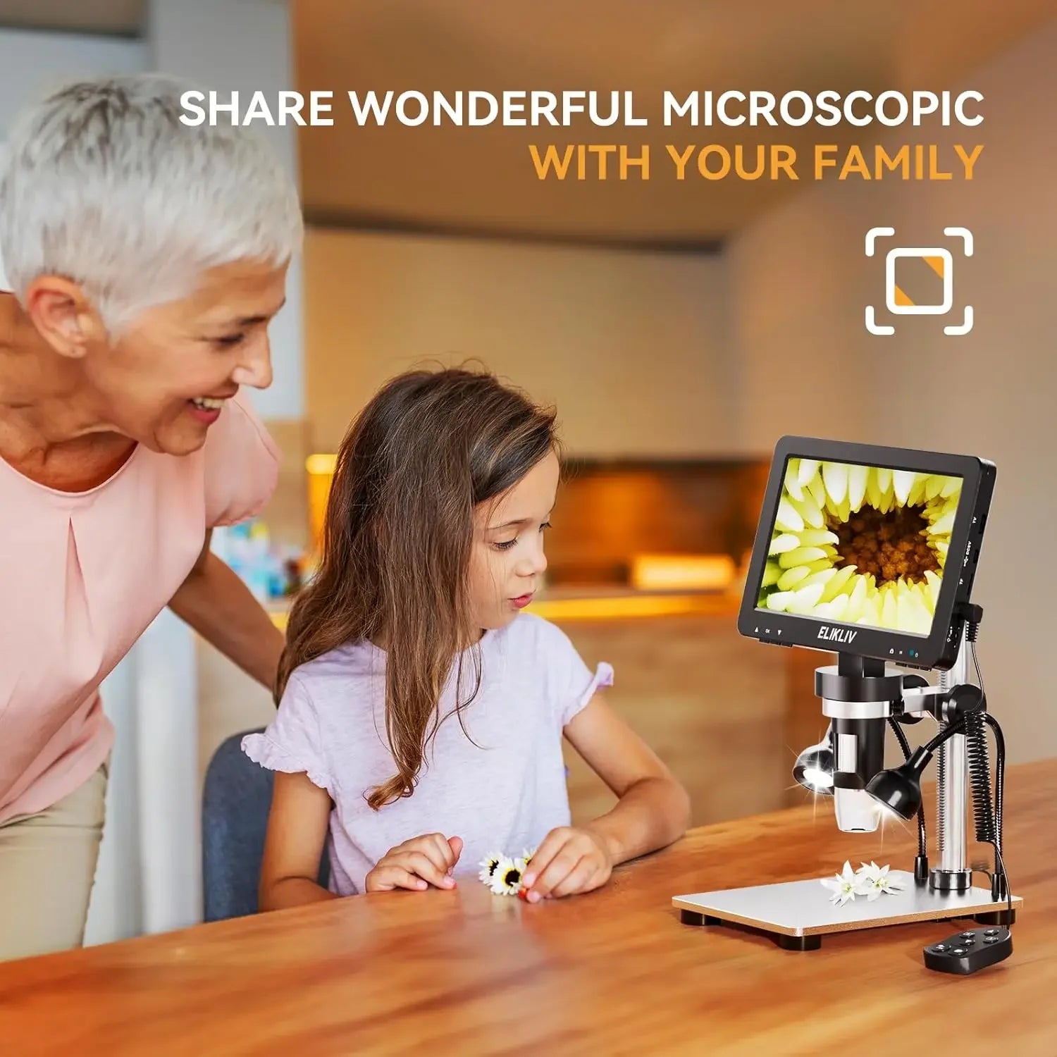 EDM9 7-Inch LCD Digital Microscope – 1200X Magnification, 1080P HD USB Microscope with 10 LED Lights, Ideal for Coins, Electronics & Circuit Inspection