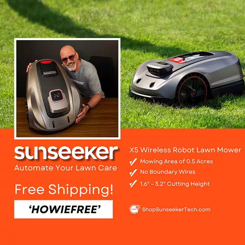 X5 Wireless 8-Inch Robot Lawn Mower | 0.5 Acre / 21,500 Sq. Ft. | All-Wheel Drive, AI Obstacle Avoidance & RTK, App Control
