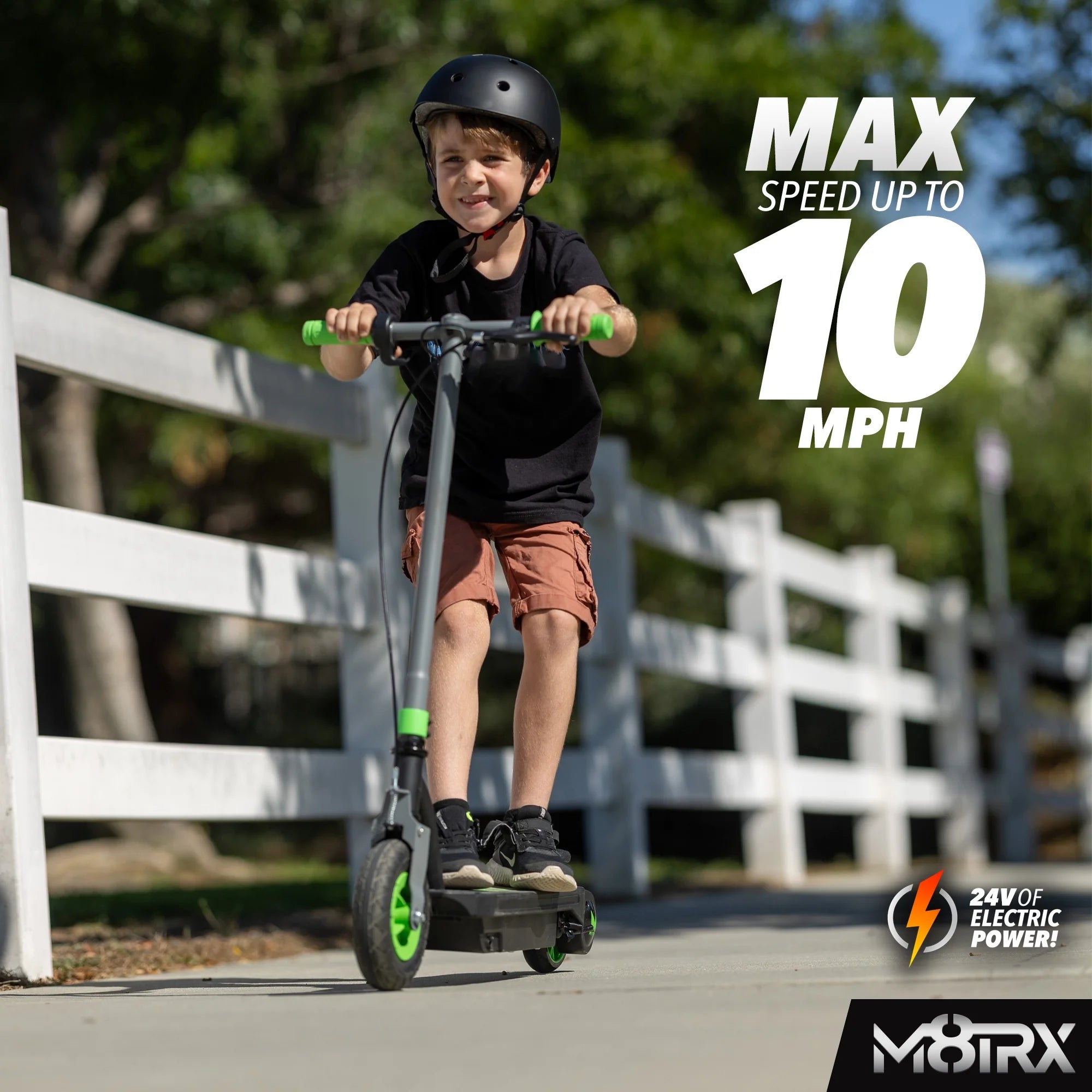 Green 24V Kids Electric Scooter – Fun & Fast Ride for Kids 8+