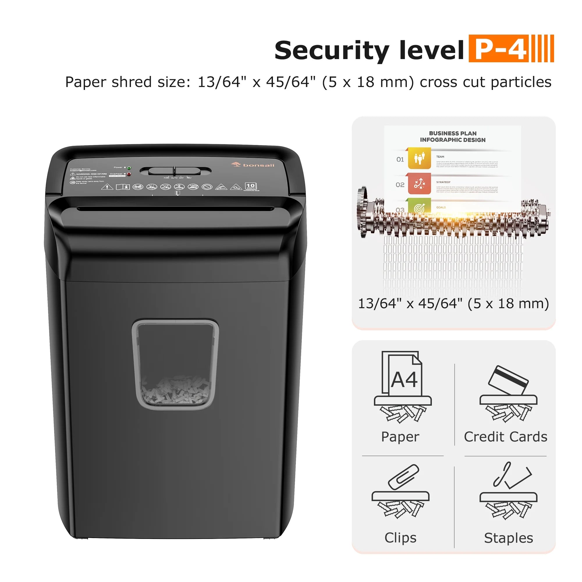 10-Sheet Cross-Cut Paper Shredder – Powerful Shredding with Large Waste Capacity