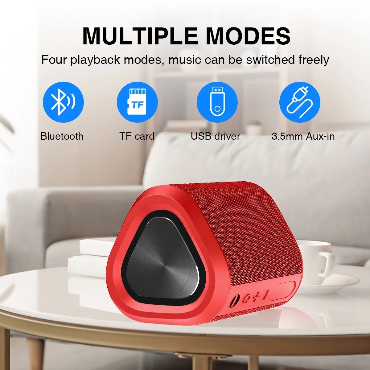 Portable Bluetooth Speaker | 24H Playtime, Bluetooth 5.0, Stereo Bass, IPX7 Waterproof | 100 Ft Wireless Range Mini Speaker for Outdoors & Travel
