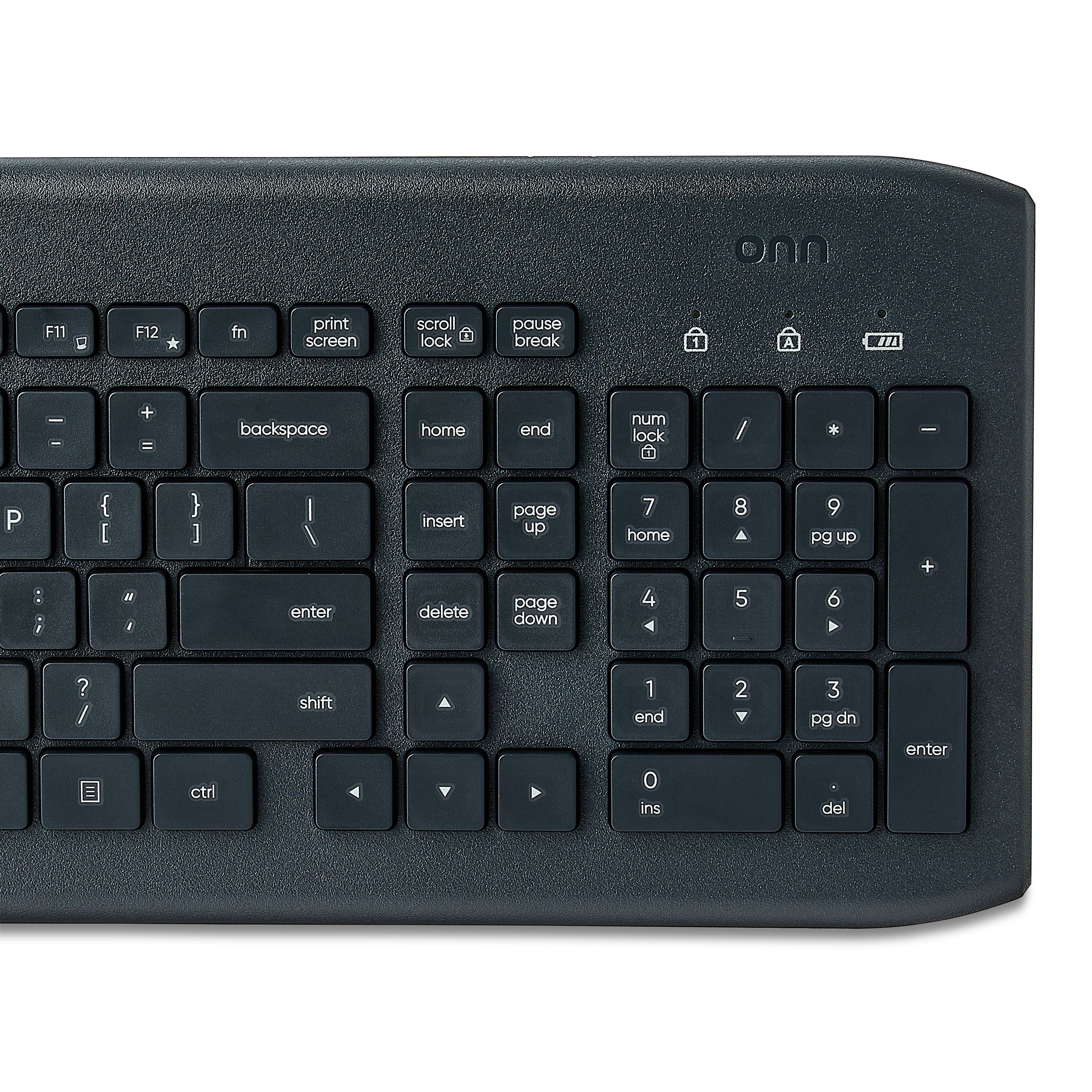 Wireless Keyboard & Mouse Combo – 104 Keys, USB Nano Receiver, Greystone