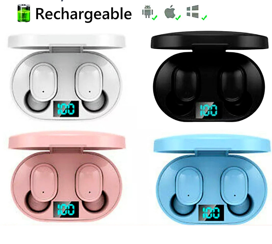 TWS Wireless Bluetooth Earbuds | Waterproof Bluetooth Headset with Noise Cancelling | In-Ear Stereo Sound & Touch Control