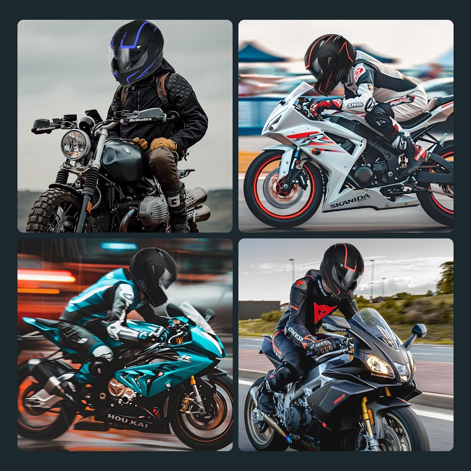 Motorcycle Bluetooth Modular Helmet – DOT Approved Full-Face Flip-Up Helmet with Dual Visor & Integrated Bluetooth for Men & Women