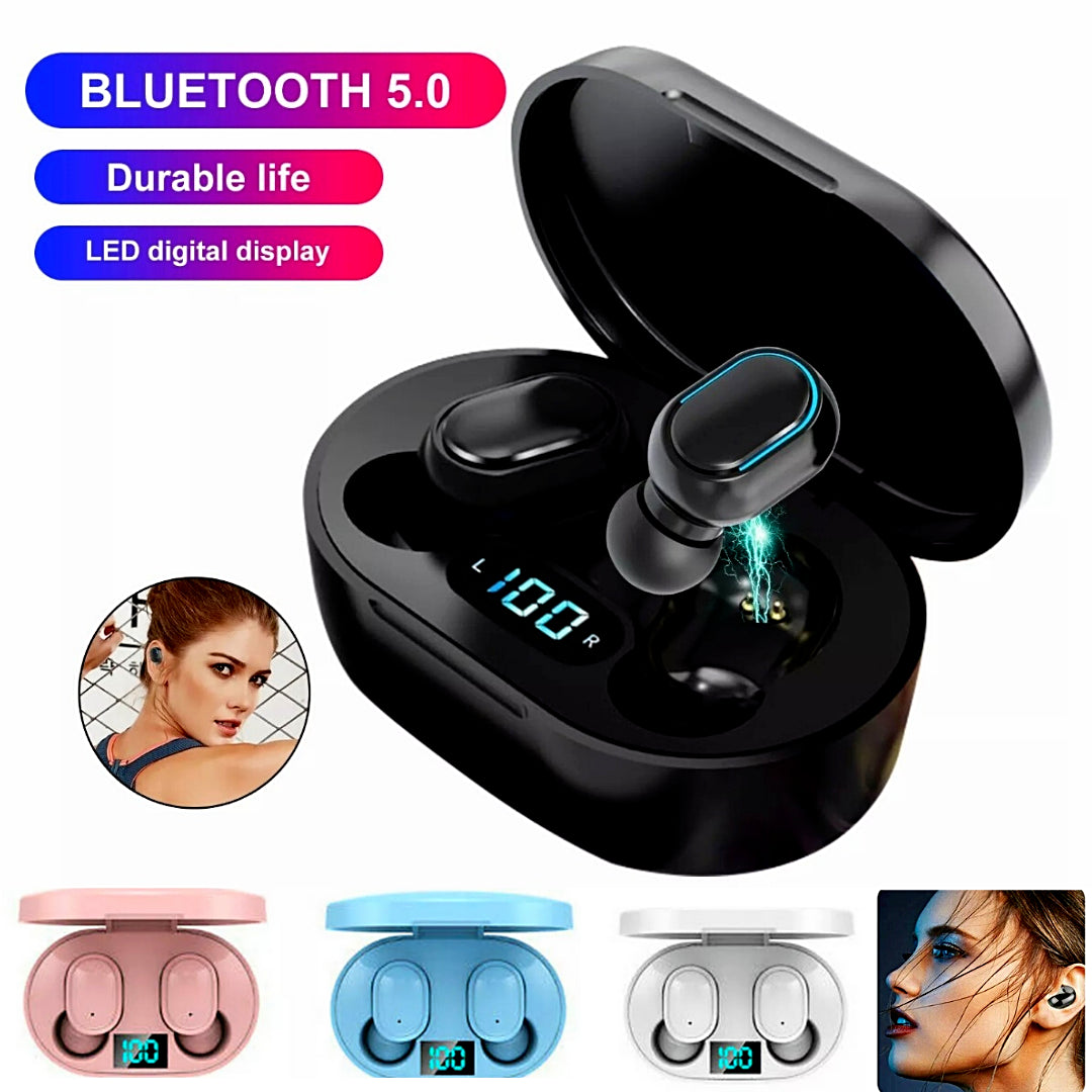 TWS Wireless Bluetooth Earbuds | Waterproof Bluetooth Headset with Noise Cancelling | In-Ear Stereo Sound & Touch Control