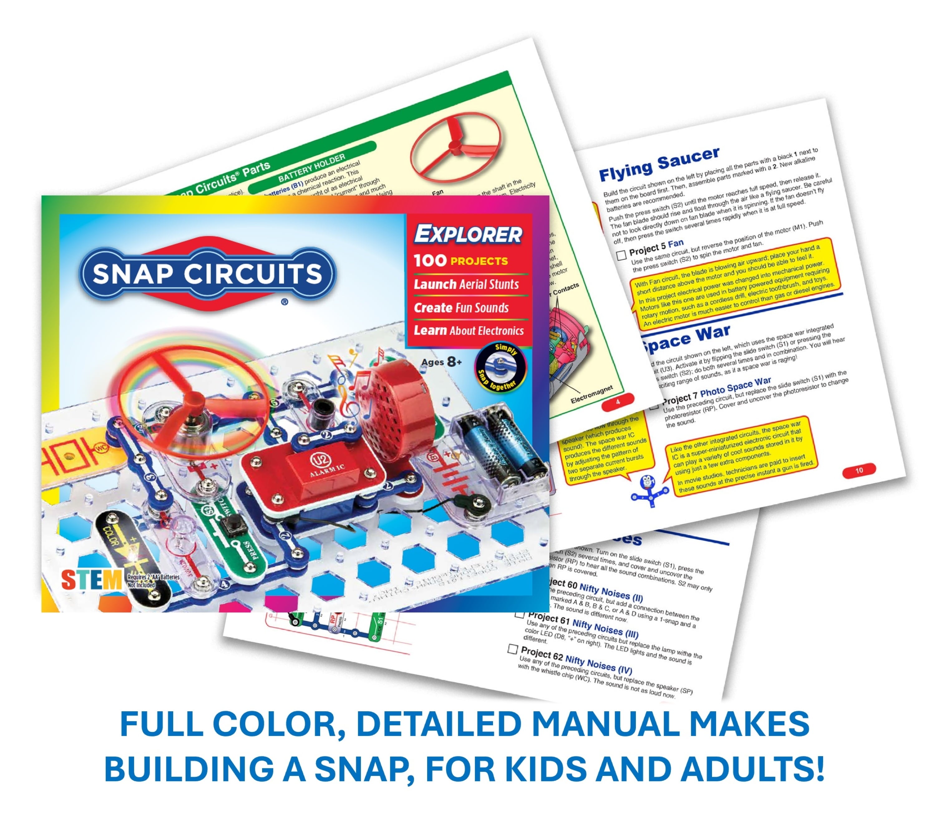 Jr. SC100 Electronics Explorer Kit – 100+ STEM Projects for Kids Ages 8+ | Hands-On Elementary Science Learning Set