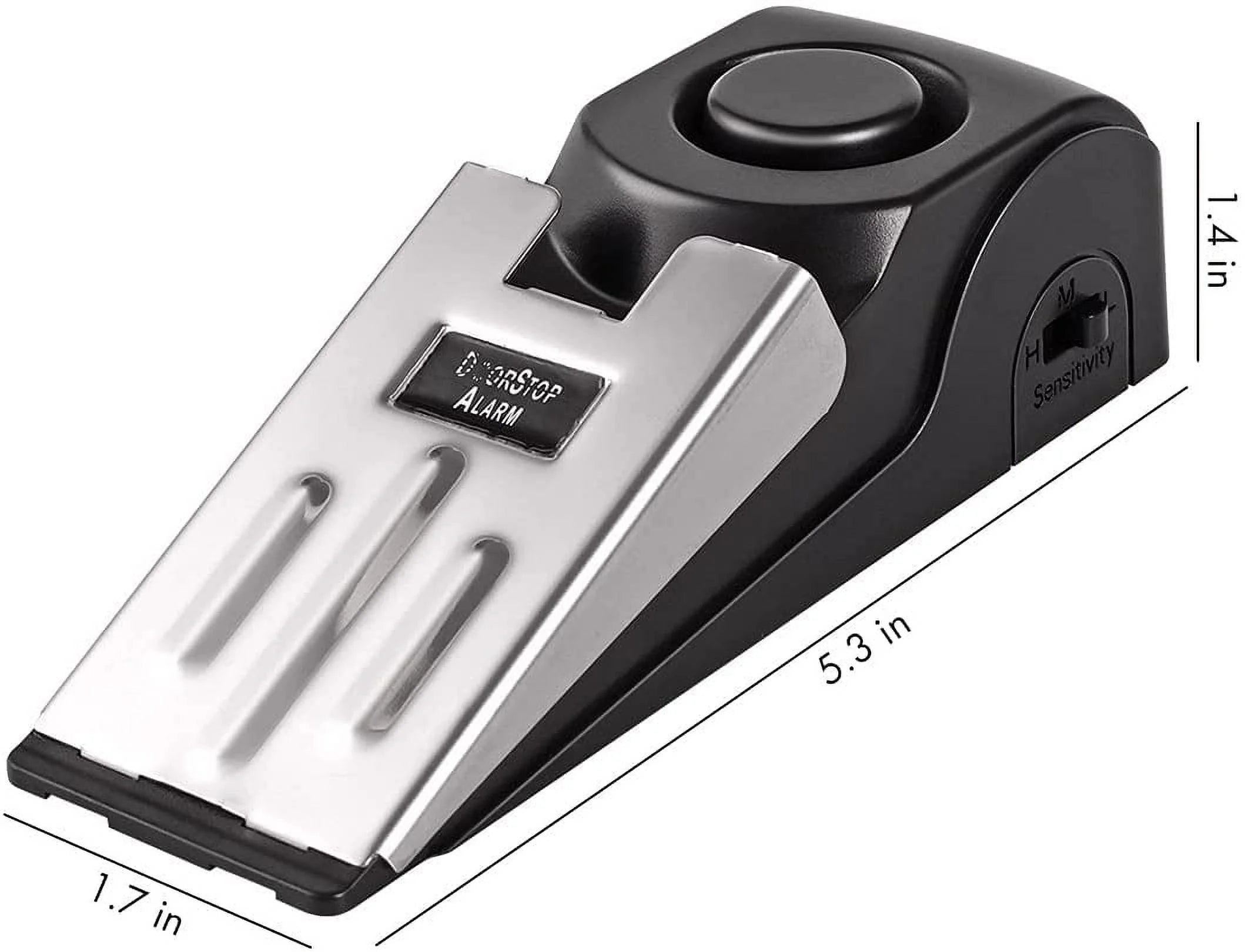 Door Stop Alarm, 2 Pack Door Stopper with 120DB Security Alarm, Door Security Devices for Home Travel, Black