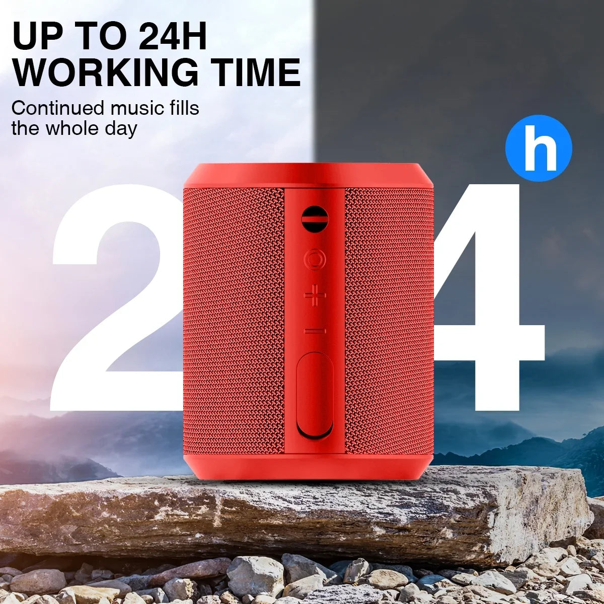 Portable Bluetooth Speaker | 24H Playtime, Bluetooth 5.0, Stereo Bass, IPX7 Waterproof | 100 Ft Wireless Range Mini Speaker for Outdoors & Travel