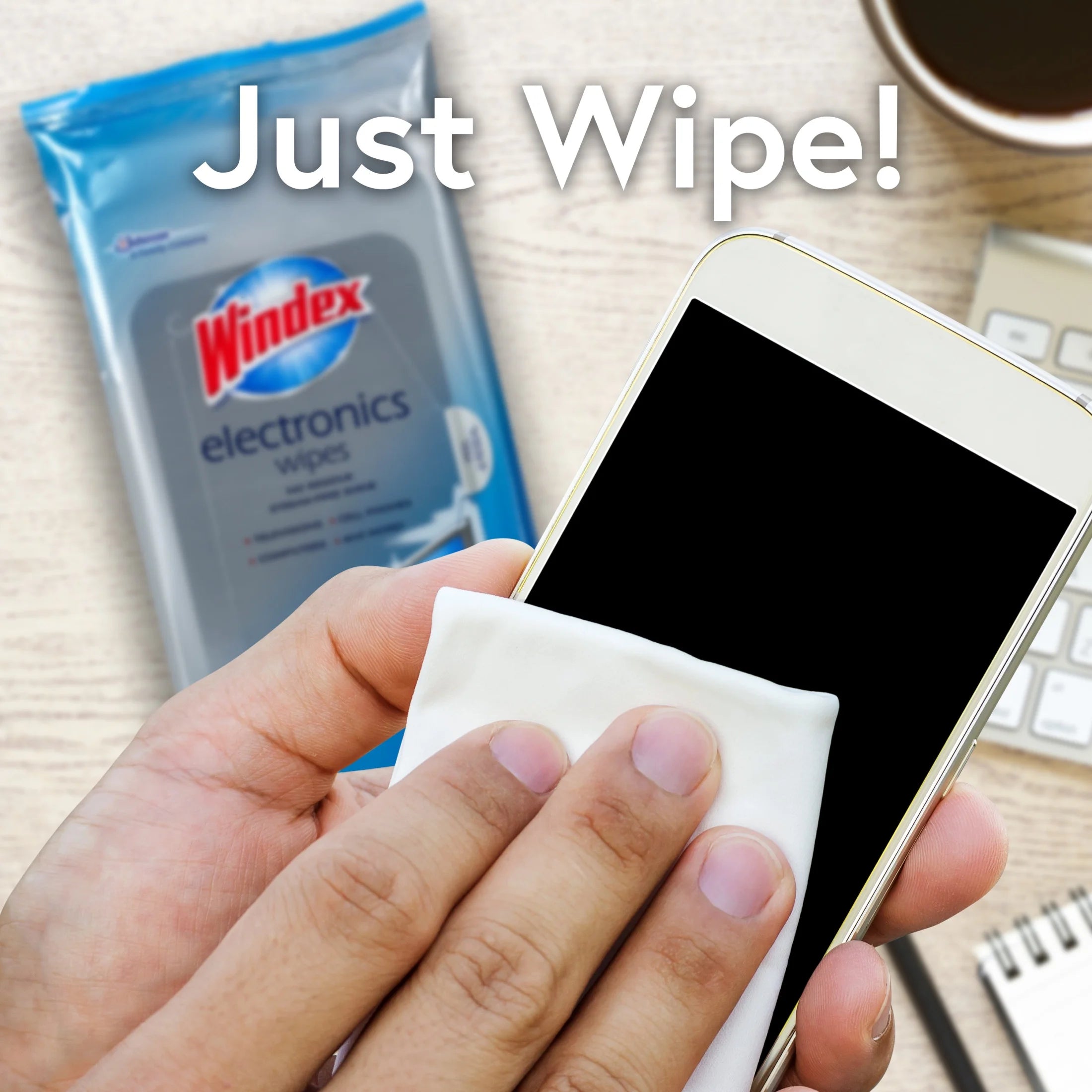 Ele Countronics Pre-Moistened Electronics Wipes – 25 Count, Streak-Free Shine for Screens & Devices