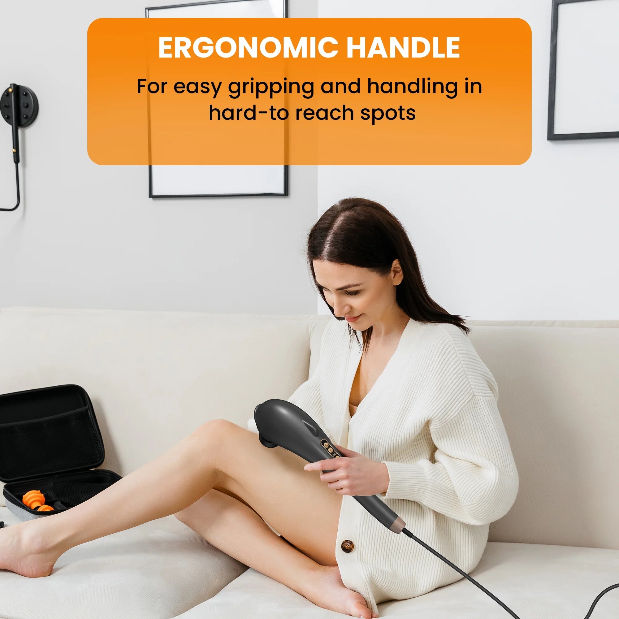 NEXPURE Handheld Deep Tissue Percussion Massager – Corded Electric Muscle Relaxer with 5 Modes, 6 Speeds & 7 Interchangeable Heads for Neck, Back, Shoulders & Legs