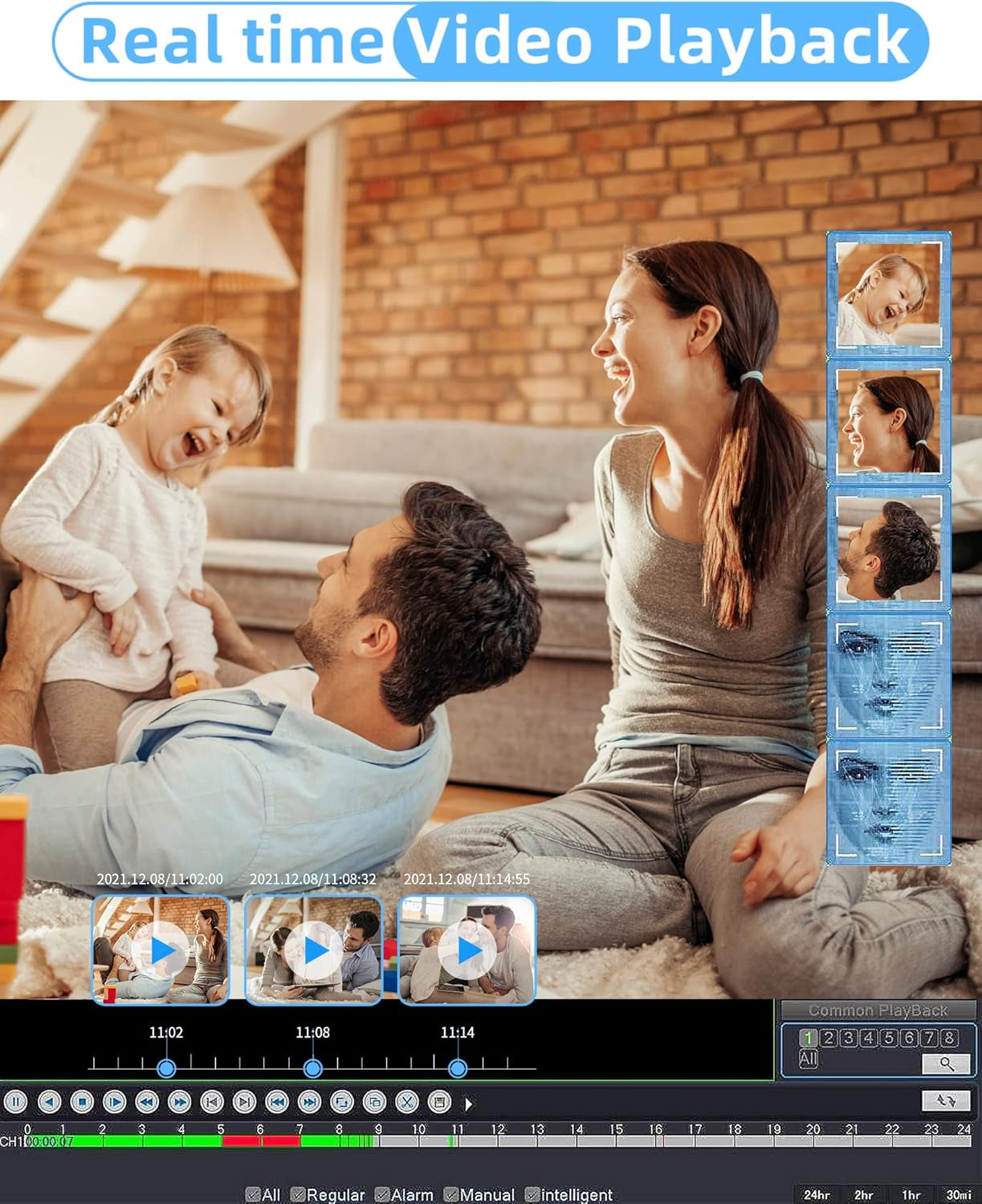 PoE 4K IP Camera Security System – 8-Channel NVR with 4 Outdoor Cameras, Two-Way Audio, AI Human Detection, Expandable (8 CAM)