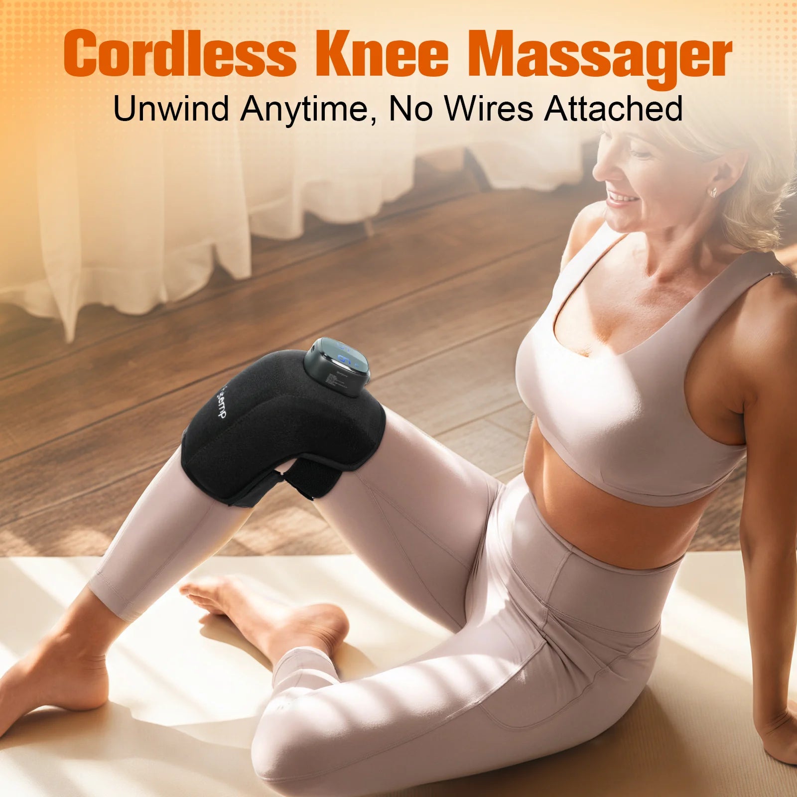 Cordless Knee Massager with Heat and APP Control
