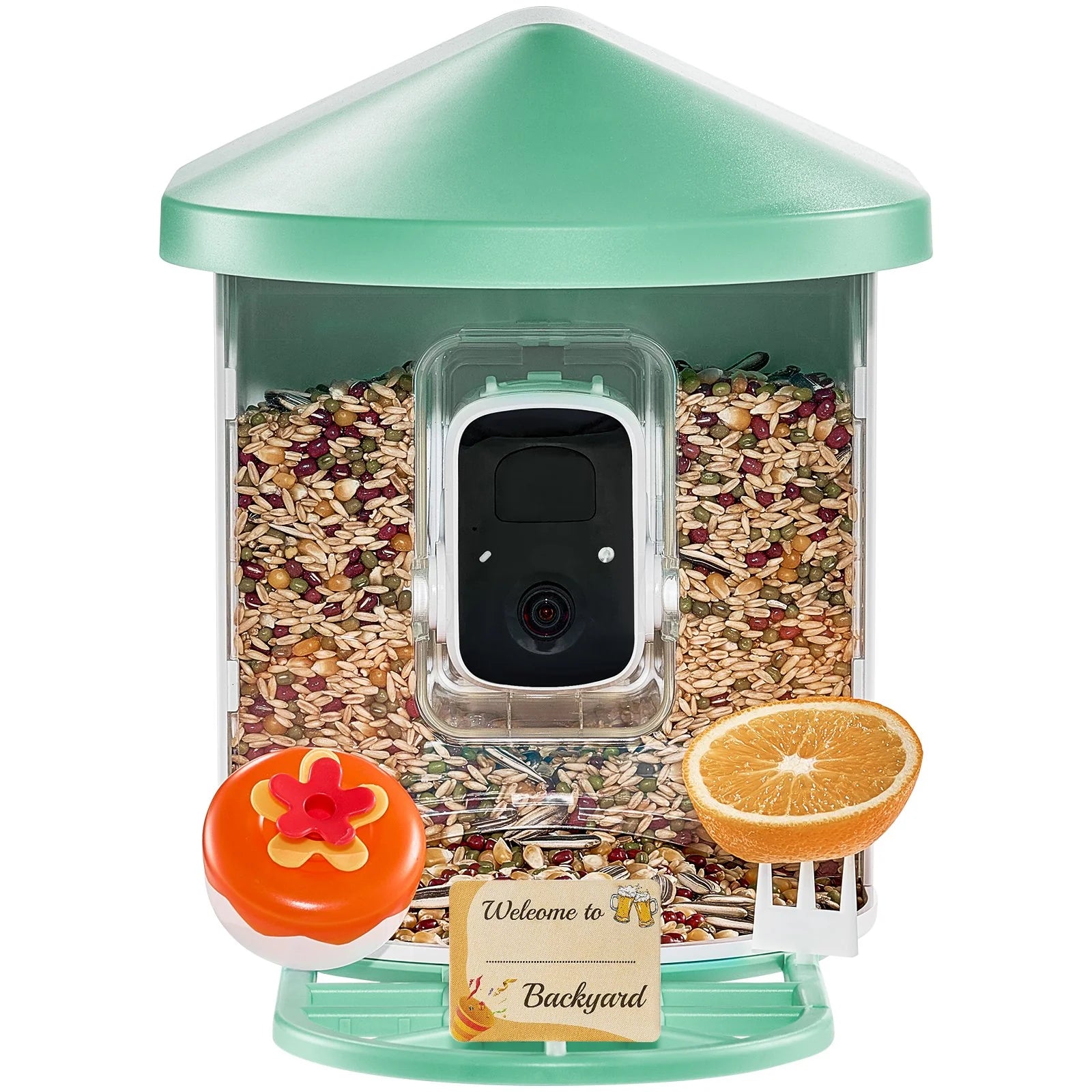 VEVOR Smart Bird Feeder with Camera – 2K HD AI Bird Recognition, Auto Capture, Night Vision, Solar Powered, Motion Detection & App Control