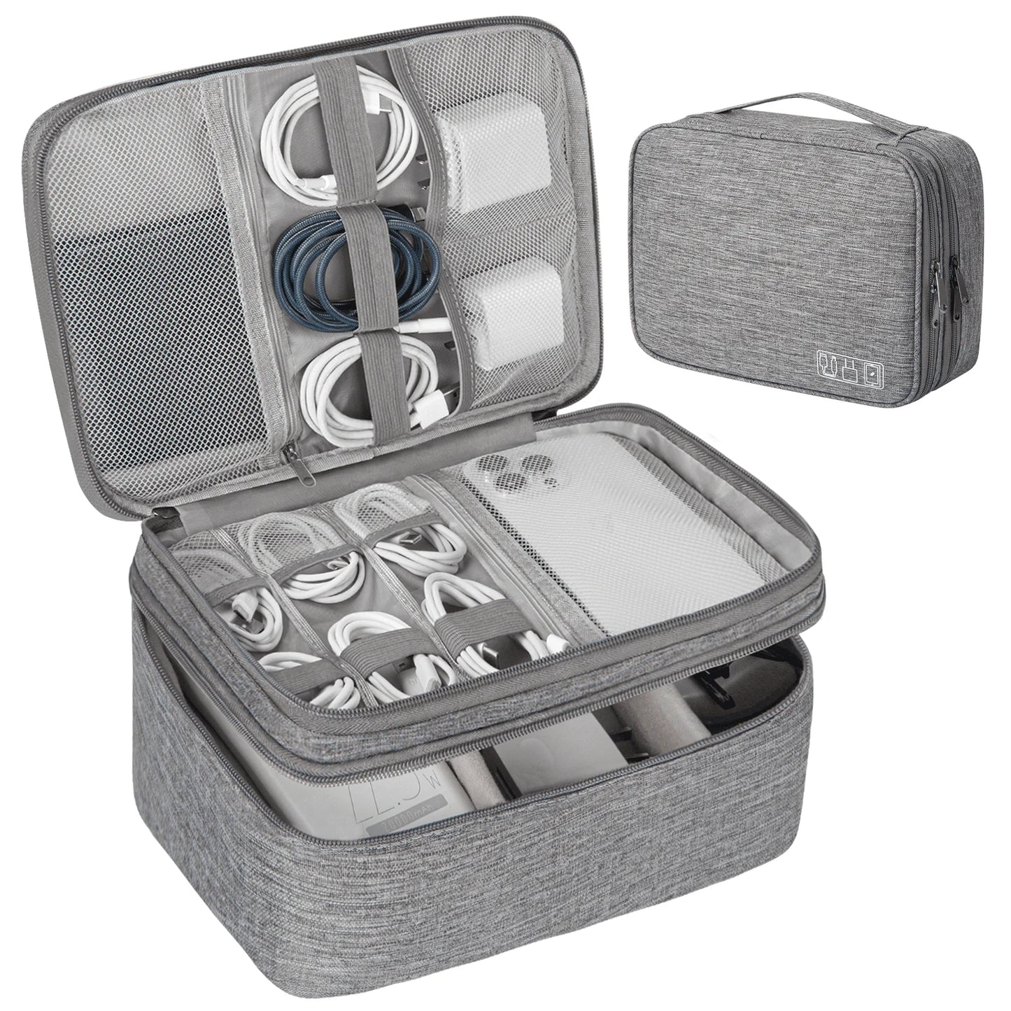 Electronics Organizer Travel Case – Water-Resistant Cable Organizer Bag for Cords, Chargers & Travel Essentials