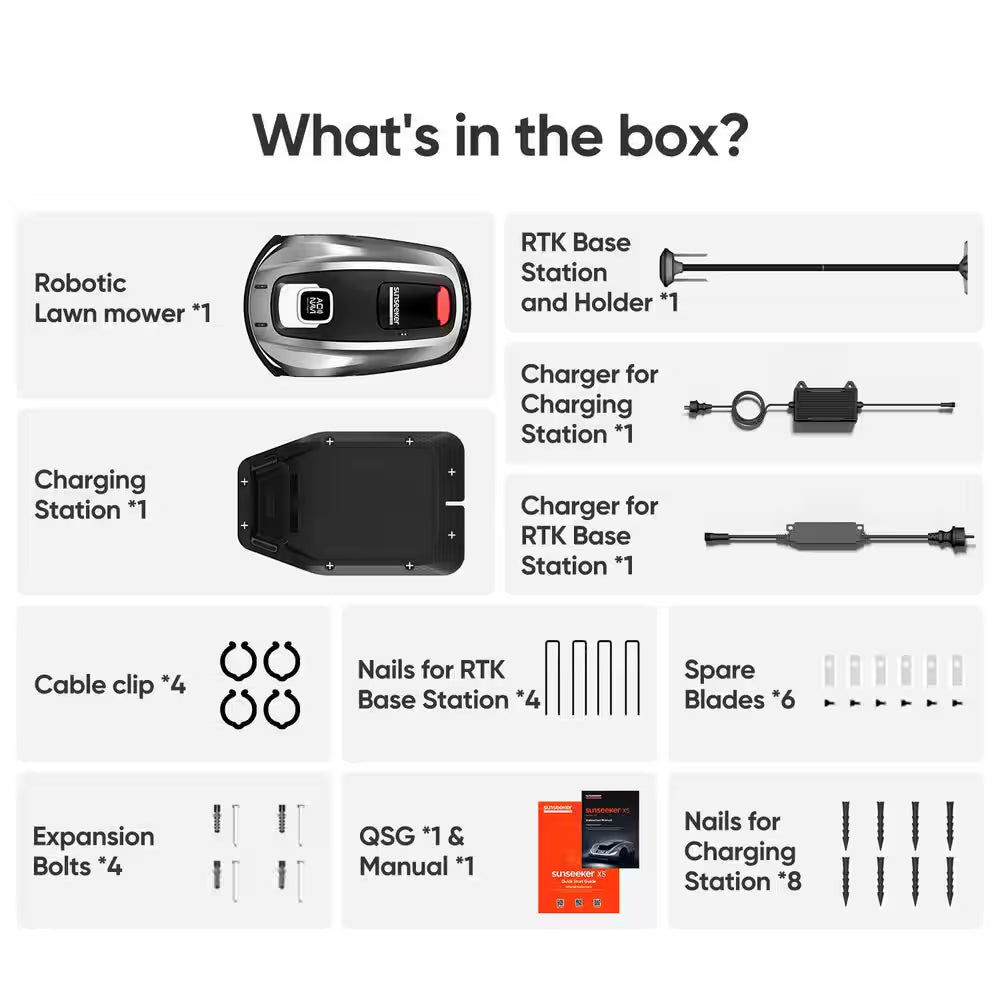 X5 Wireless 8-Inch Robot Lawn Mower | 0.5 Acre / 21,500 Sq. Ft. | All-Wheel Drive, AI Obstacle Avoidance & RTK, App Control