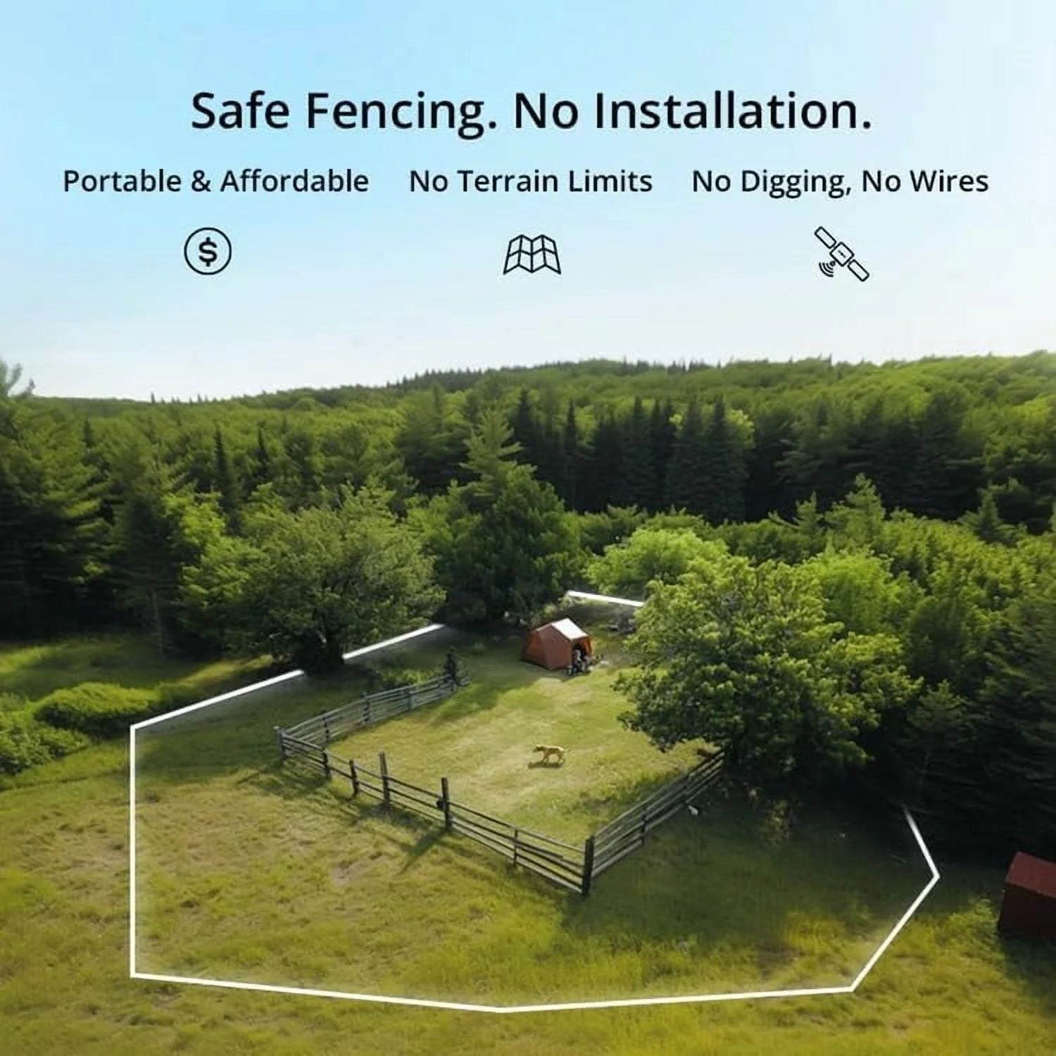 Wireless Fence GPS Dog Collar – AI Analysis, Precise Positioning, 5-Day Battery, IP68 Waterproof | Gray