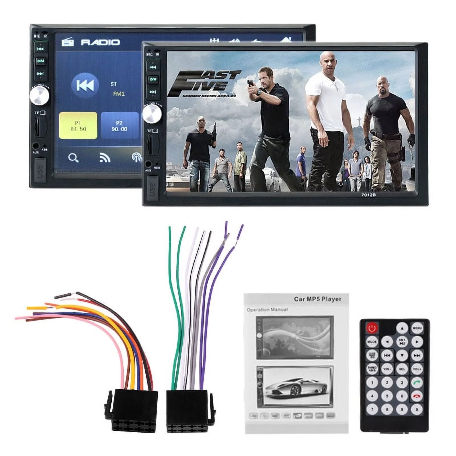 Double Din Car Stereo with 7-Inch HD Touch Screen Multimedia Car Radio Player | Bluetooth | FM | USB | AUX | Rear Camera Input | Mirror Link | Car Audio Entertainment System