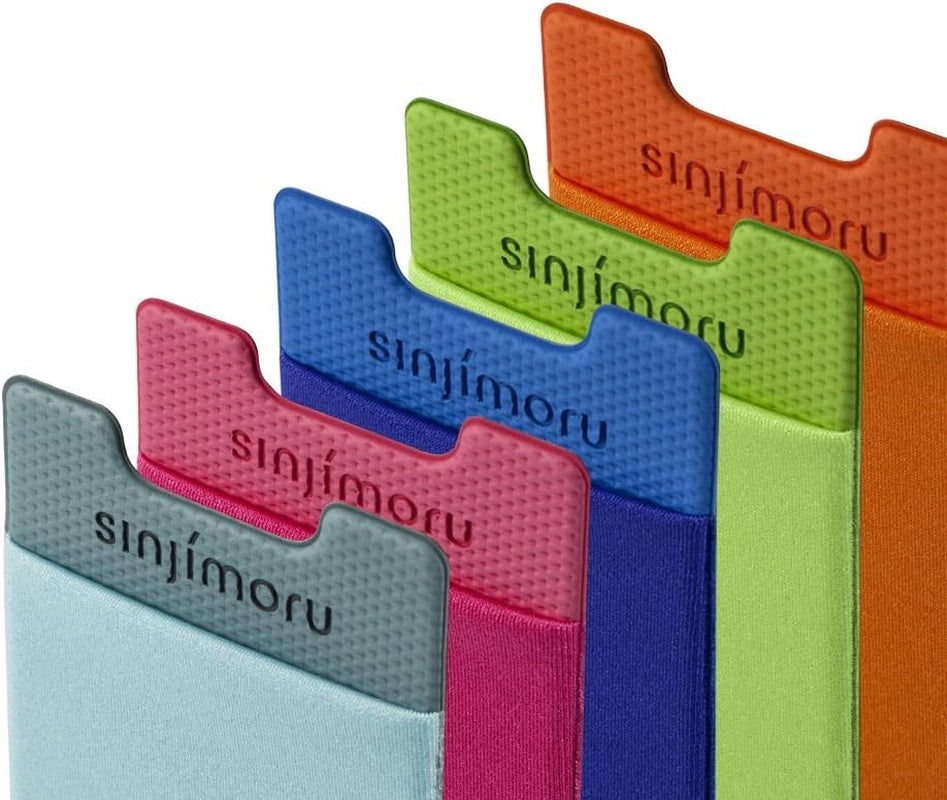 Sinji Pouch Basic 2 – Adhesive Cell Phone Wallet | Stretchy Stick-On Card Holder for Back of Phone | Slim & Secure iPhone/Android Wallet – Black