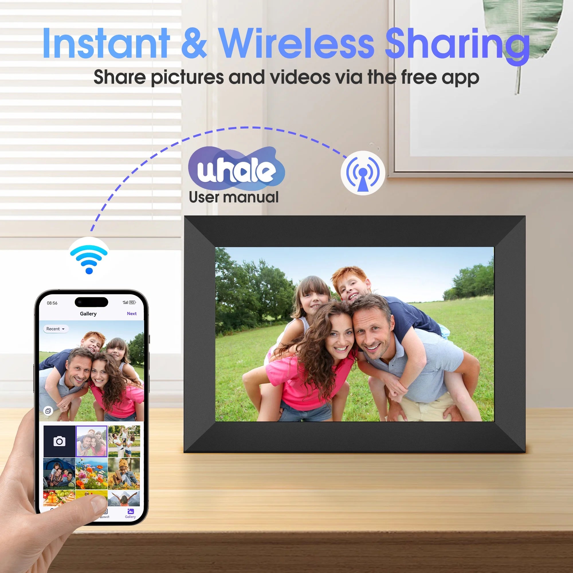 10.1-Inch Smart Digital Photo Frame with 32GB Storage, WiFi & App Control