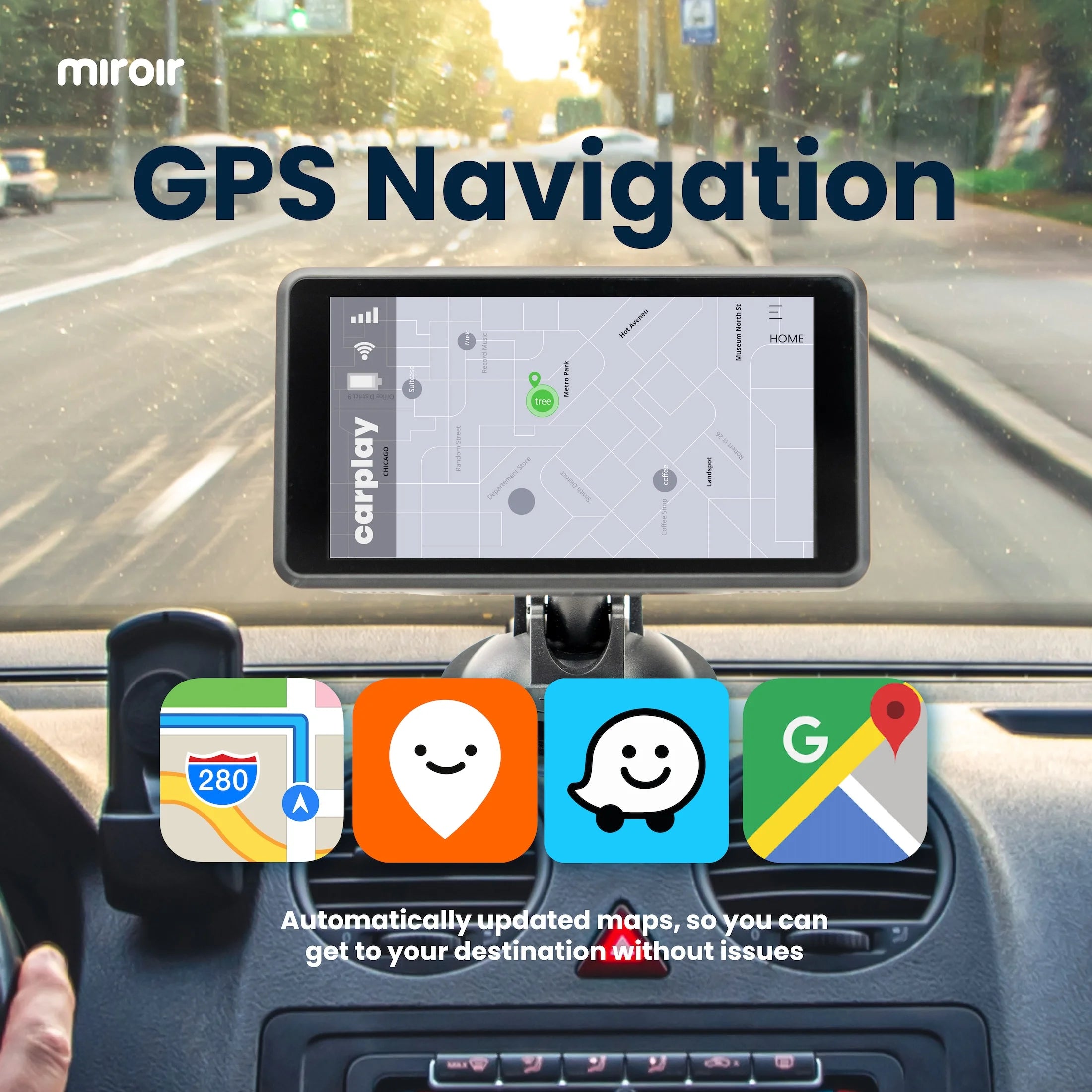 Drivvplay 5" Portable Car In-Dash Unit with Wireless Apple CarPlay & Android Auto