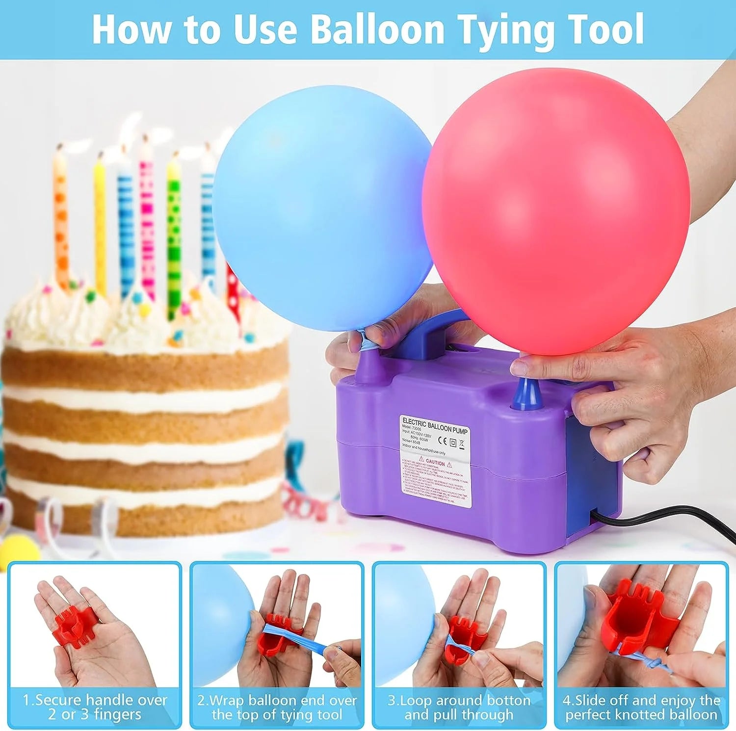Electric Air Balloon Pump – Portable Dual Nozzle Inflator for Party Decorations