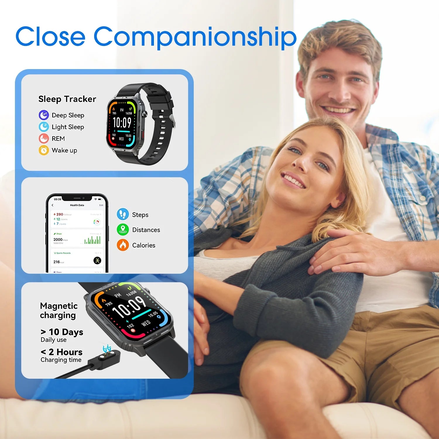 H5 Advanced Smart Watch with Bluetooth Call & Message Notifications – IP68 Waterproof, 100 Sports Modes, Compatible with iOS & Android
