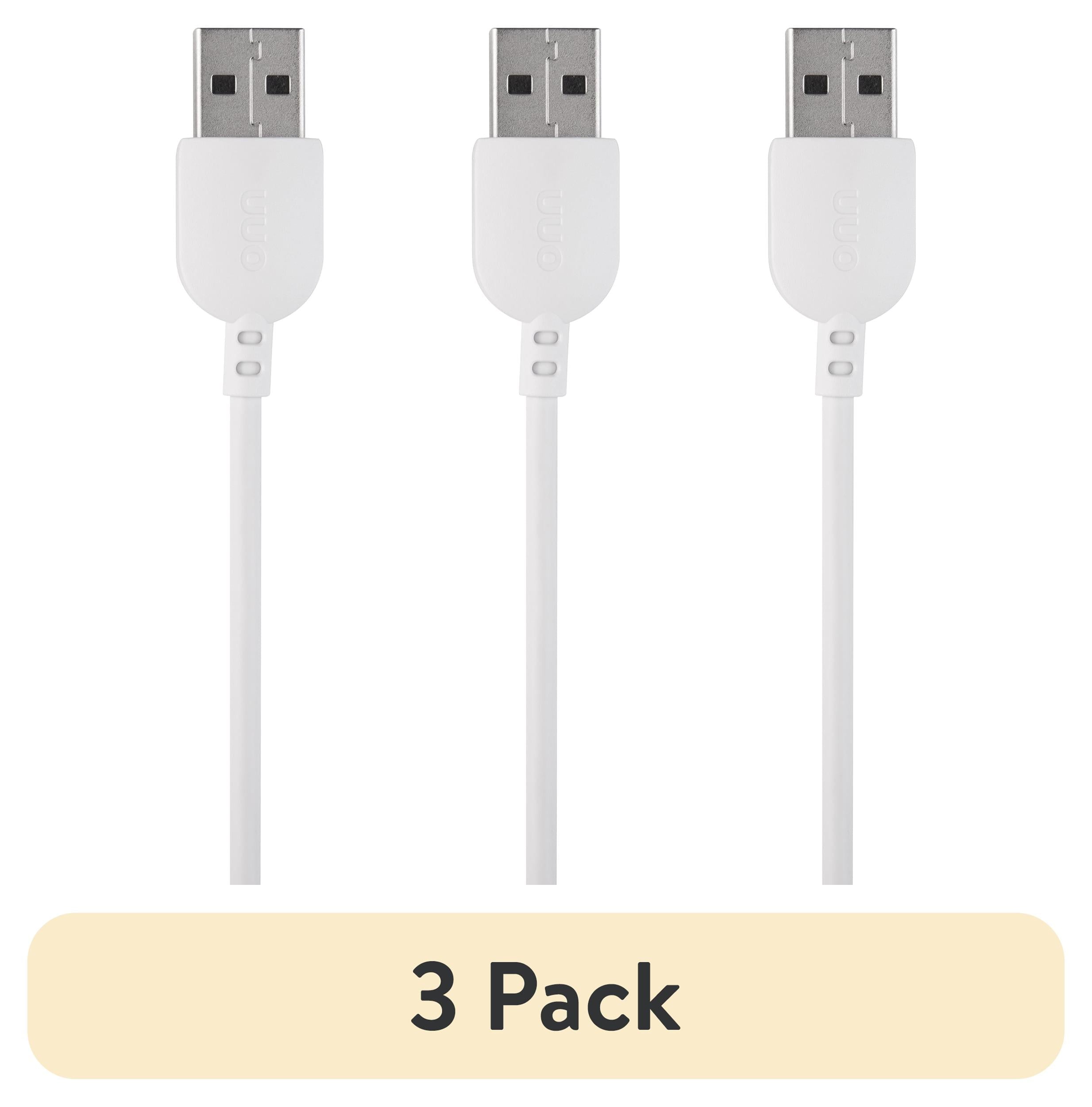 (3-Pack) 6Ft USB-C to USB-A Charging Cable | USB-IF Certified | Fast Charge & Sync | Durable White Cables for Phones, Tablets & More