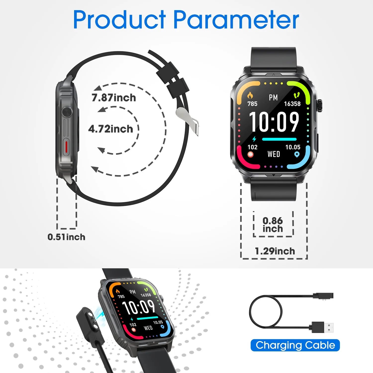 H5 Advanced Smart Watch with Bluetooth Call & Message Notifications – IP68 Waterproof, 100 Sports Modes, Compatible with iOS & Android