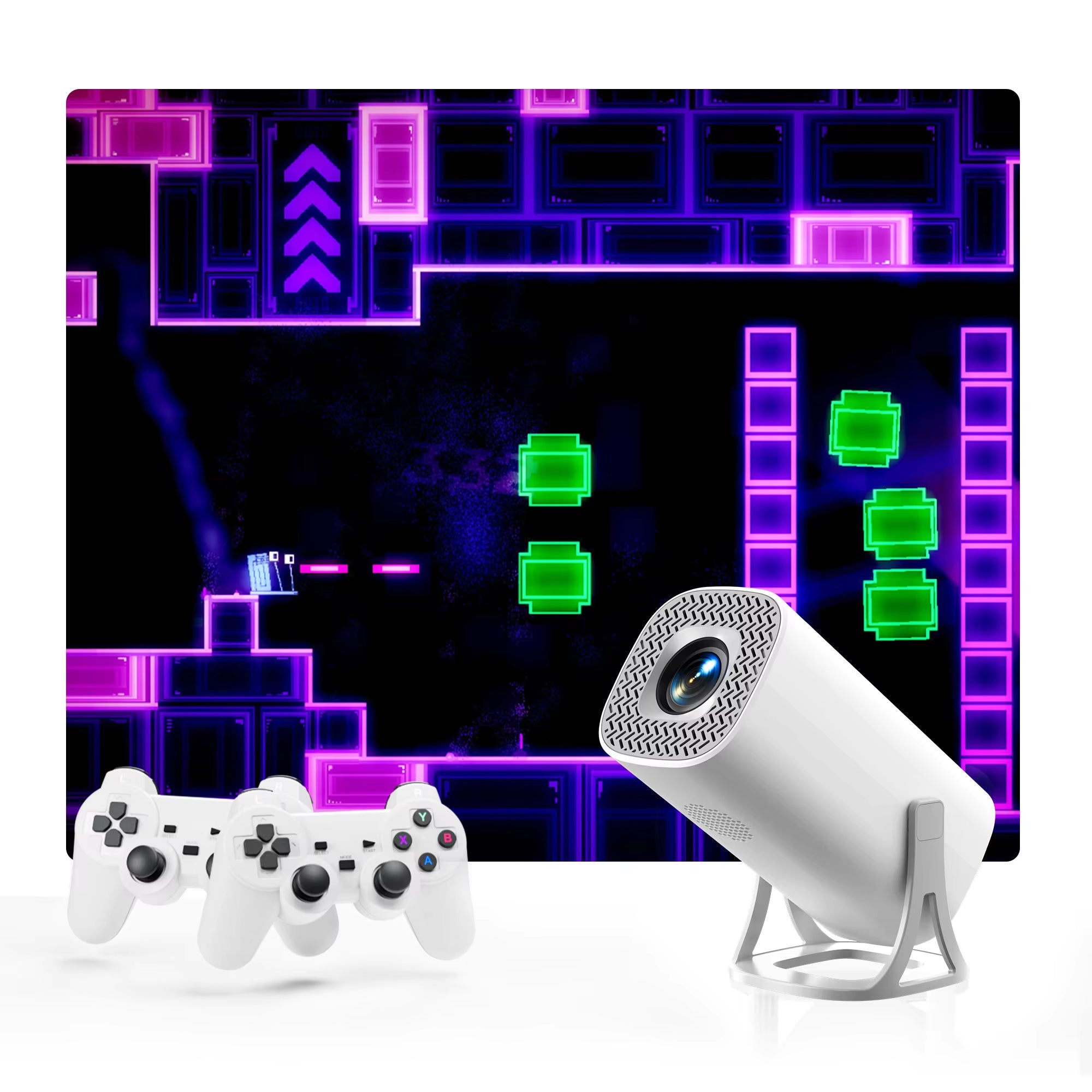 🎮 S40MAX Android 11 Gaming Projector – 1280x720P HD, 64GB TF Card, Dual WiFi, Wireless Gaming Controller – Home Theater & Portable Entertainment