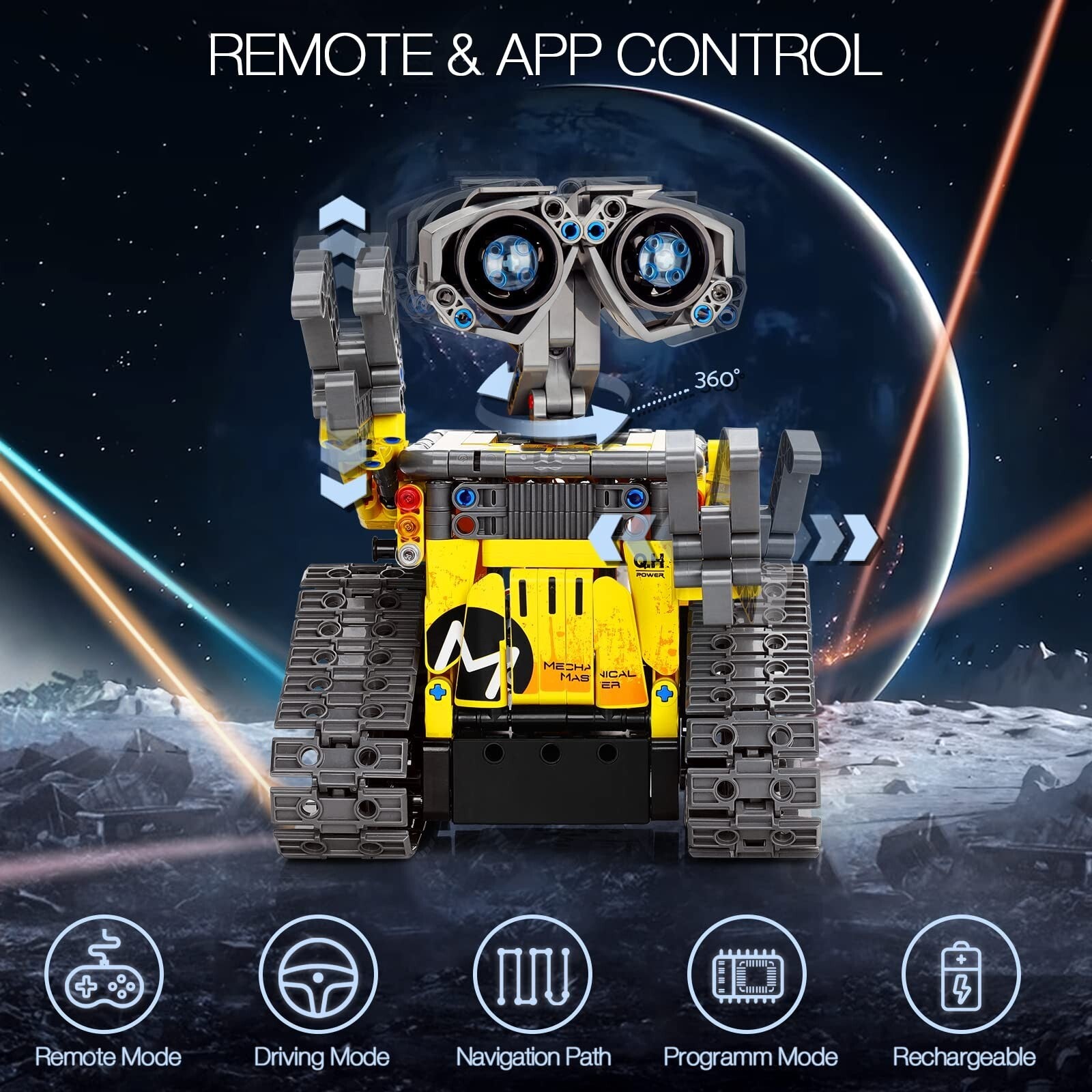 Sillbird STEM Building Toys – 3-in-1 Remote & APP Controlled Wall Robot Kit