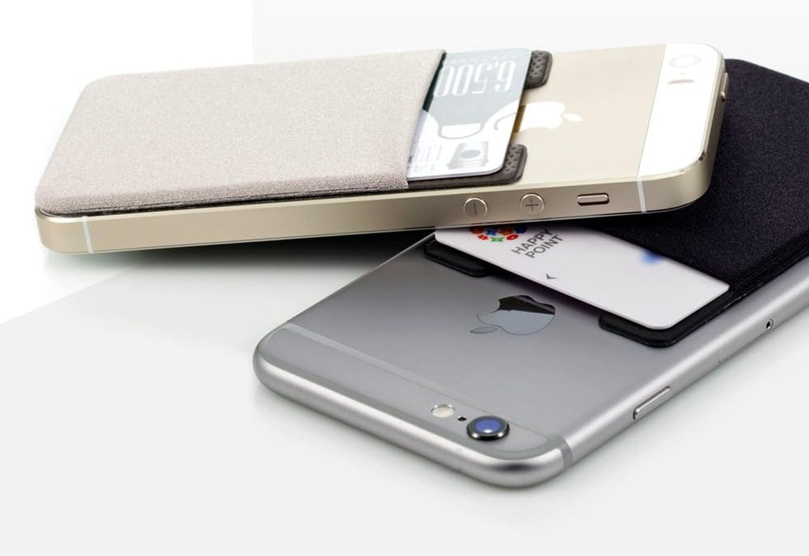 Sinji Pouch Basic 2 – Adhesive Cell Phone Wallet | Stretchy Stick-On Card Holder for Back of Phone | Slim & Secure iPhone/Android Wallet – Black