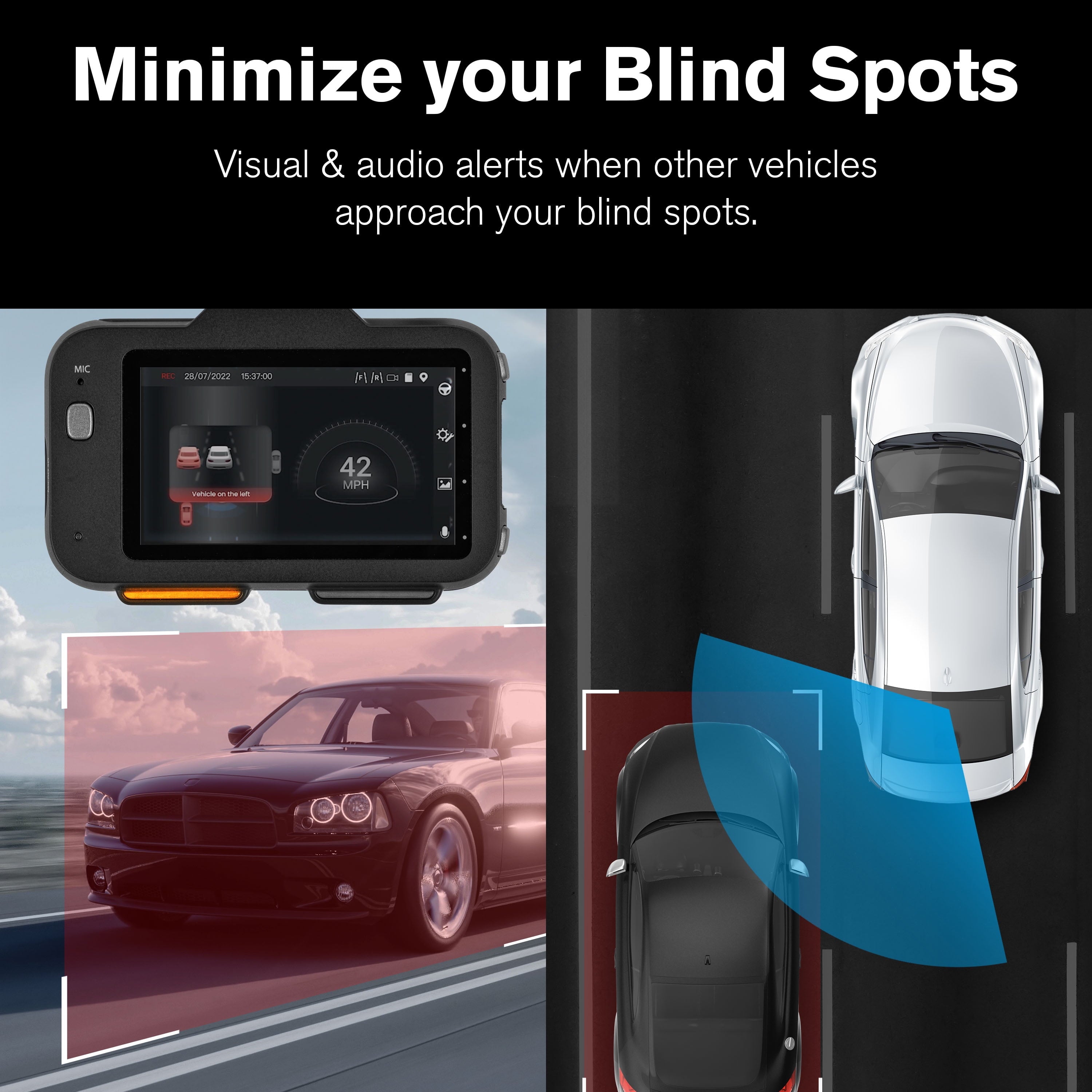 π Roadcam AI PLUS β AI-Powered 4K Dash Cam with 1080P Rear Camera & Full-Coverage Driver Assistance