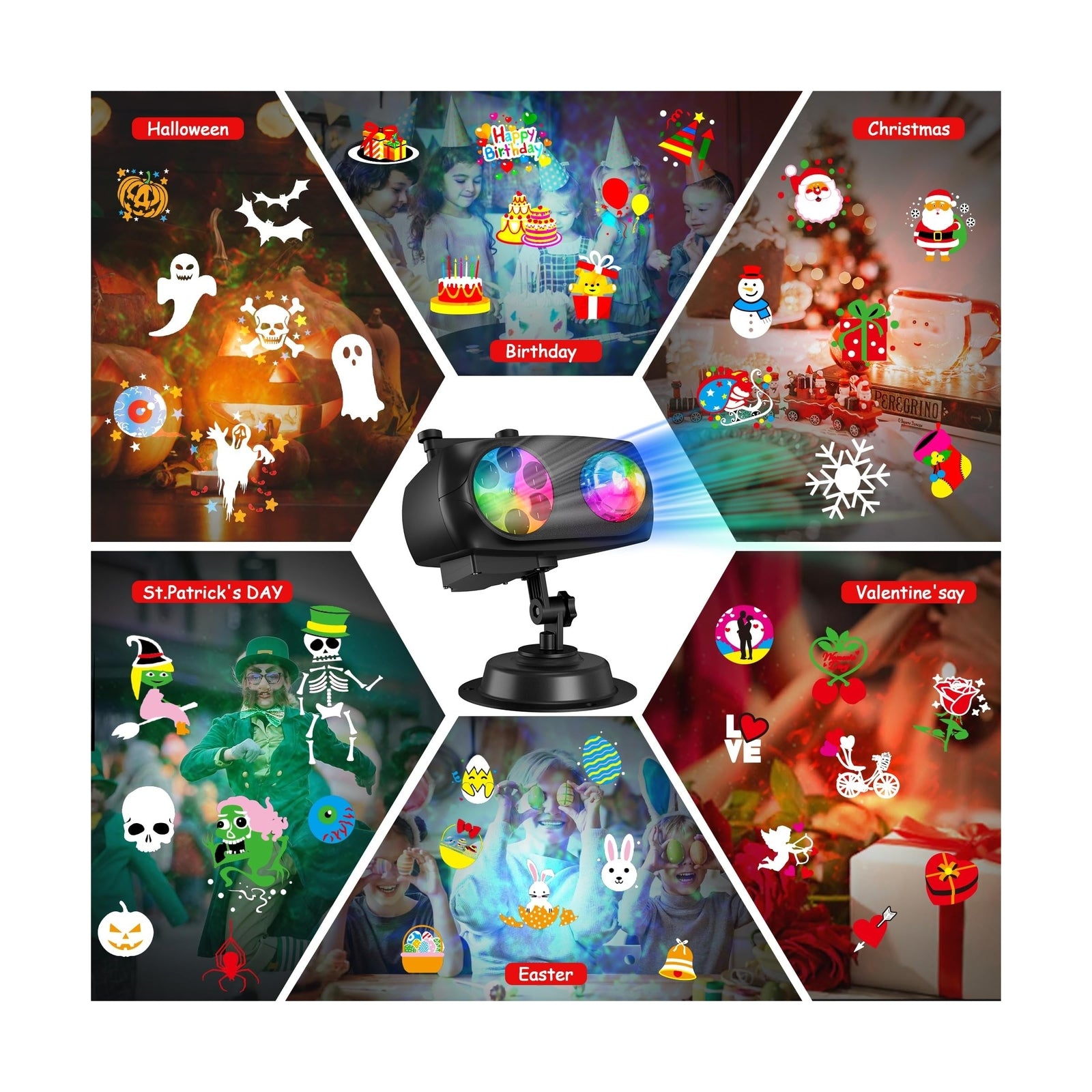 🎄🎃 COOLWUFAN Upgrade Waterproof Outdoor Christmas & Halloween Projector Lights