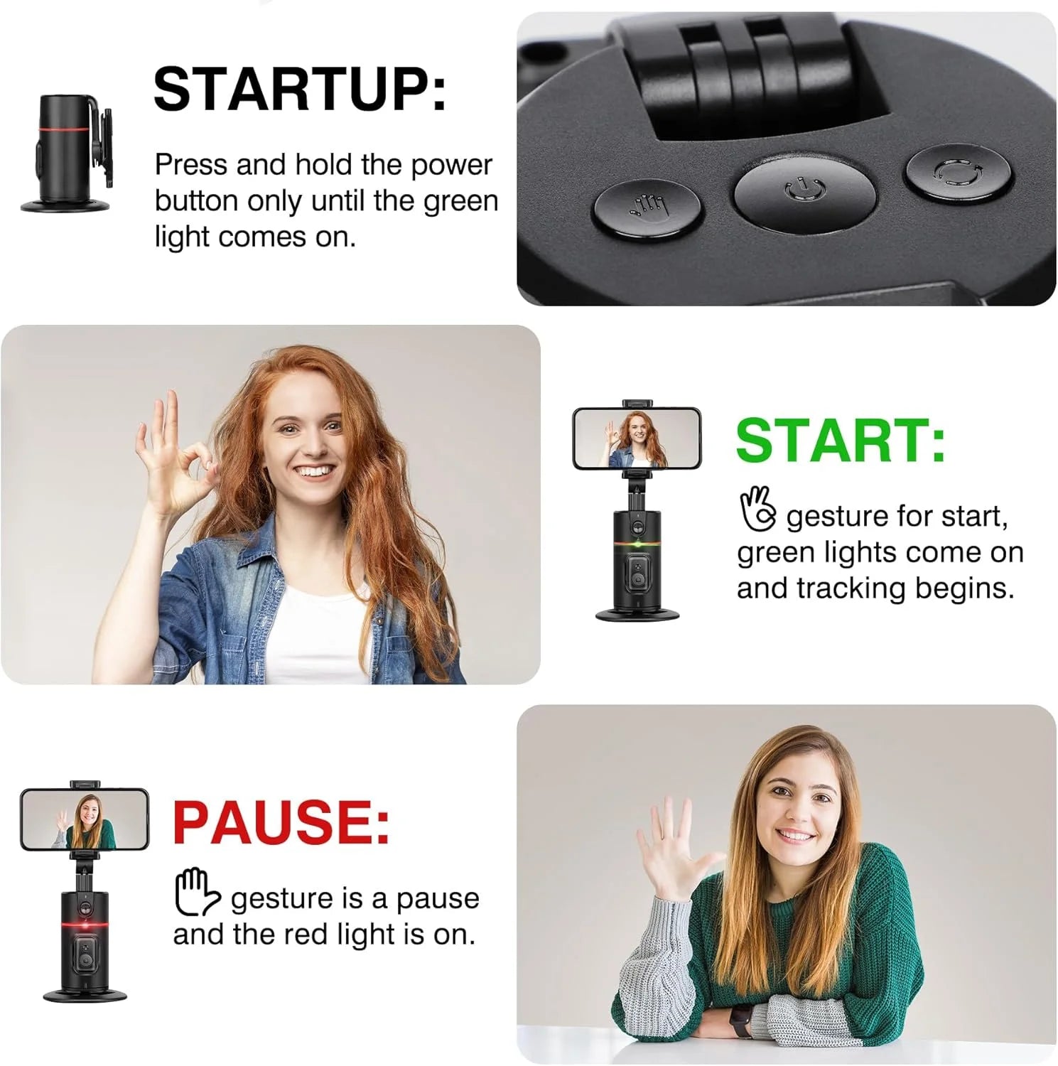 Auto Face Tracking Phone Holder Tripod – 360° Smart Face & Body Tracking Stand for TikTok, Vlog, Live Streaming & YouTube Videos