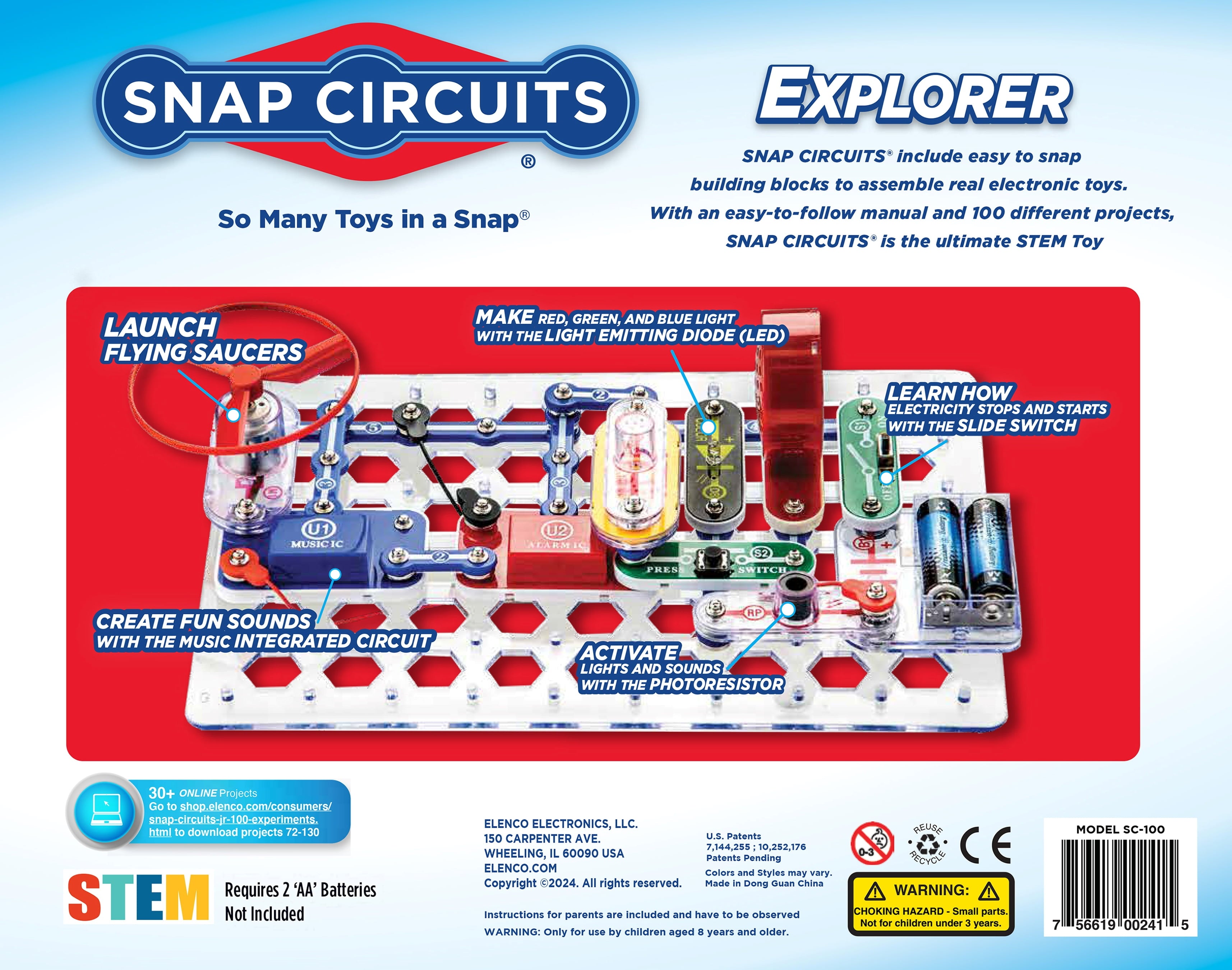 Jr. SC100 Electronics Explorer Kit – 100+ STEM Projects for Kids Ages 8+ | Hands-On Elementary Science Learning Set