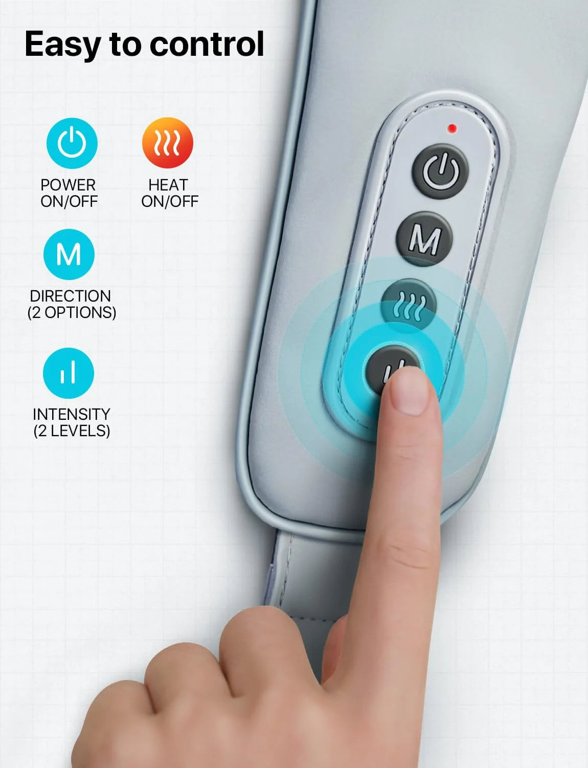 Cordless 4D Shiatsu Neck and Shoulder Massager with Heat – Deep Tissue Kneading Massage for Neck, Back, Legs – Rechargeable, Portable Gift for Men, Women, Mom & Dad