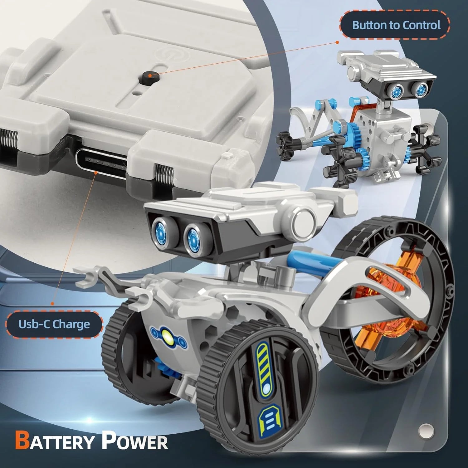 12-In-1 STEM Robot Kit Toys for Kids 8-12 — DIY Building Educational Science Kit