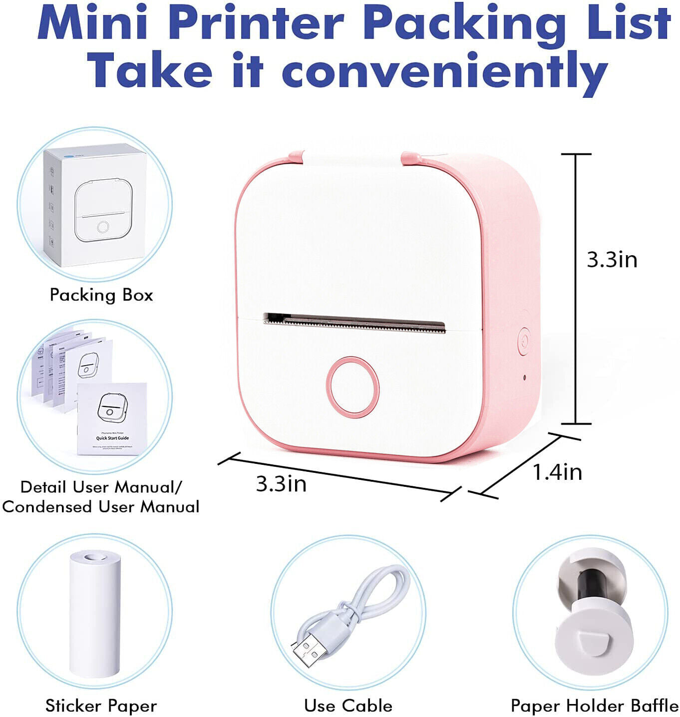 Phomemo T02 Mini Thermal Printer – Portable Pocket Bluetooth Printer for Photos, Labels & Stickers