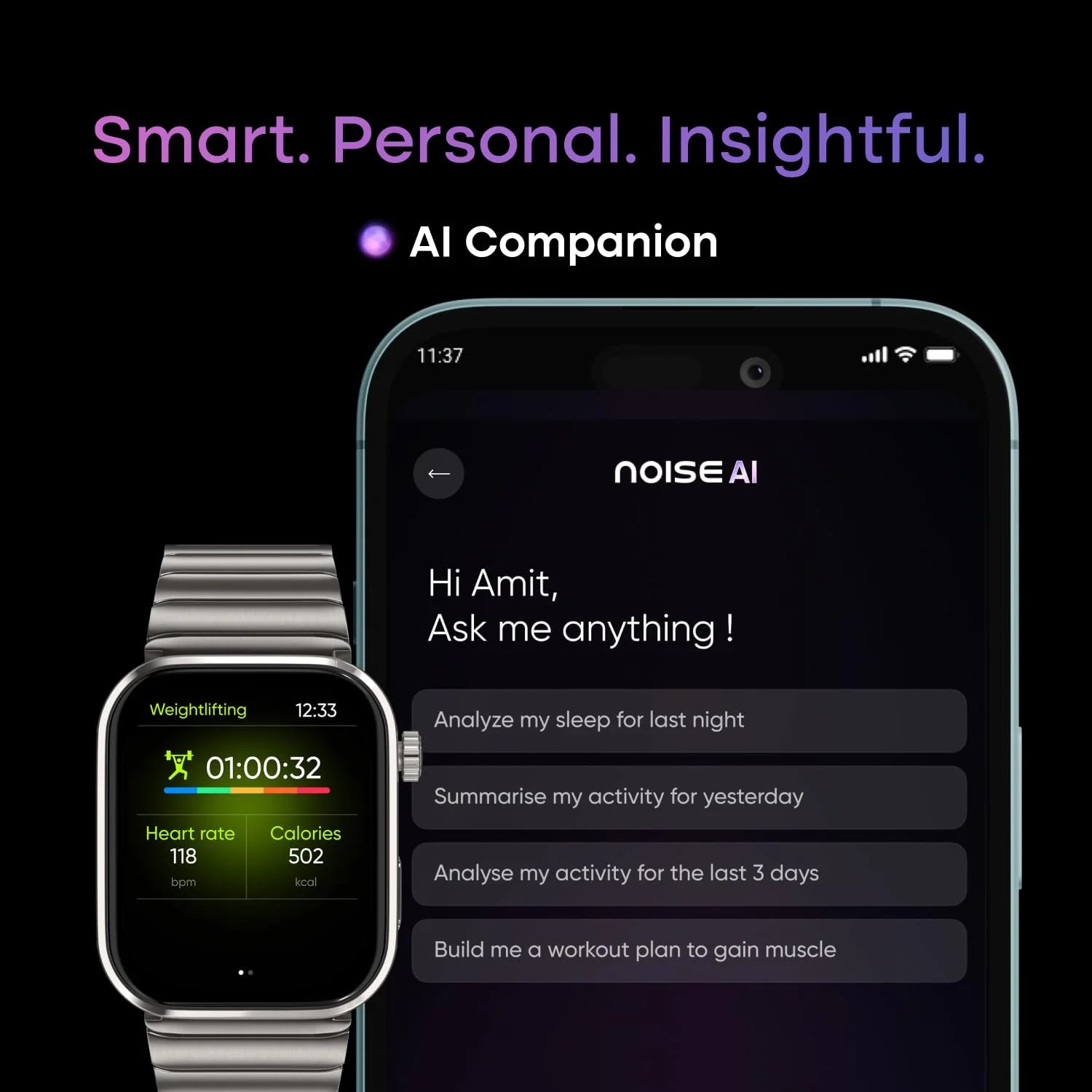 ColorFit Pro 6 Max Smartwatch – Signature Brown | 1.96" AMOLED, AI, GPS, 5ATM, 7-Day Battery