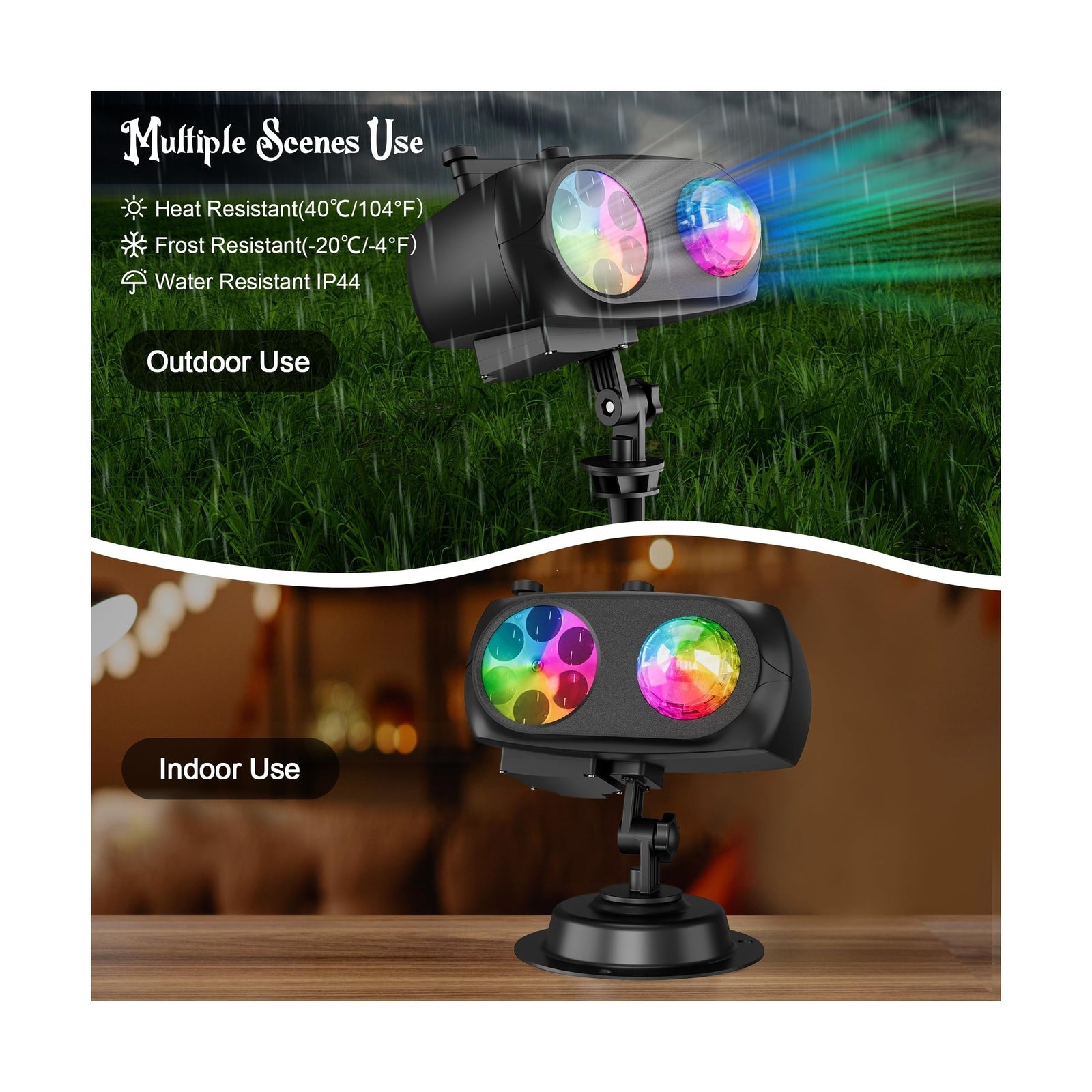 🎄🎃 COOLWUFAN Upgrade Waterproof Outdoor Christmas & Halloween Projector Lights