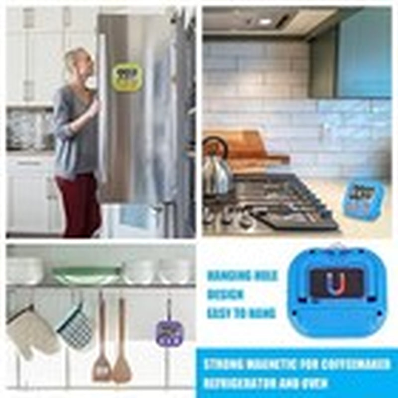 6-Pack Multi-Function Electronic Timer – Magnetic Digital Timers with Large LCD Display