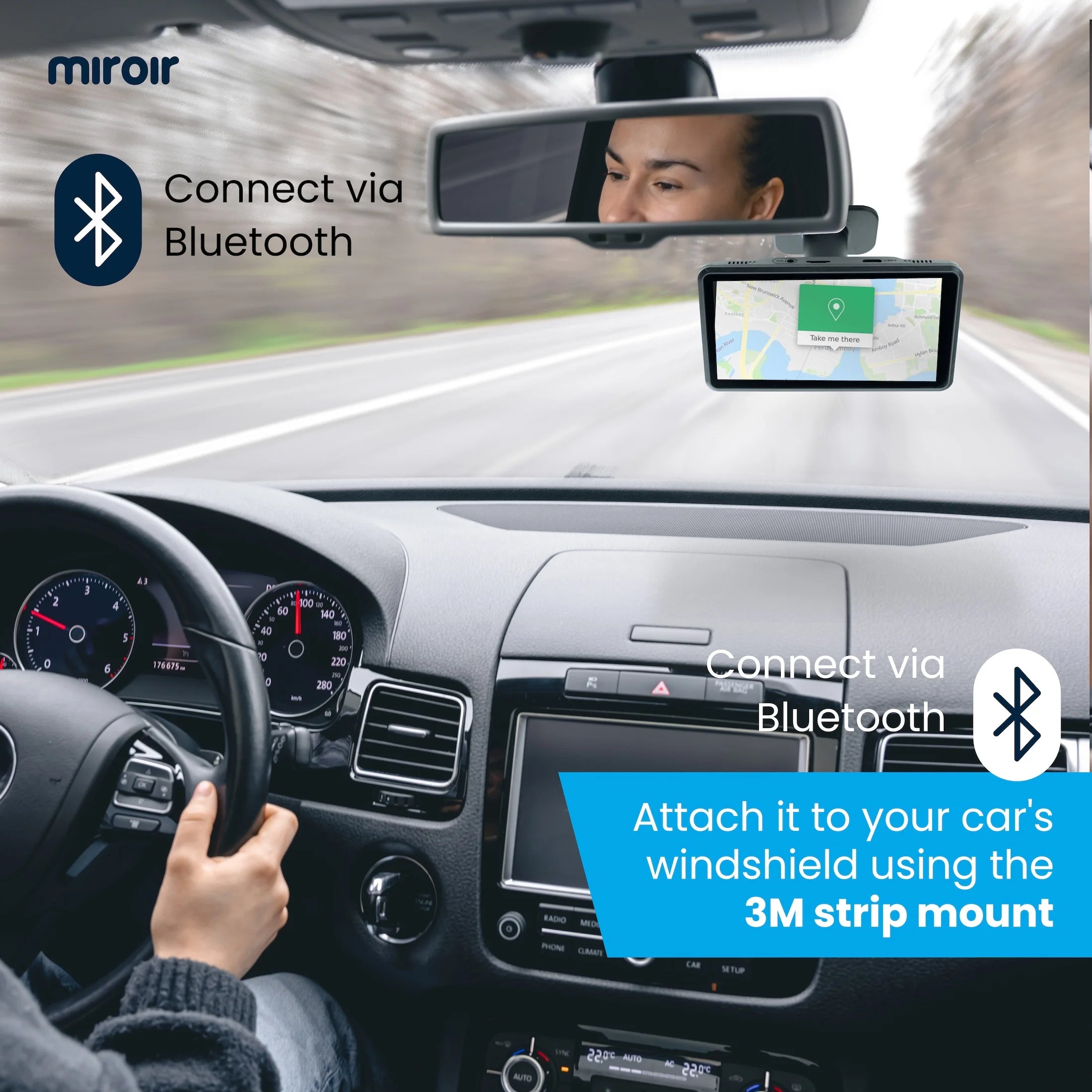 Drivvplay 5" Portable Car In-Dash Unit with Wireless Apple CarPlay & Android Auto
