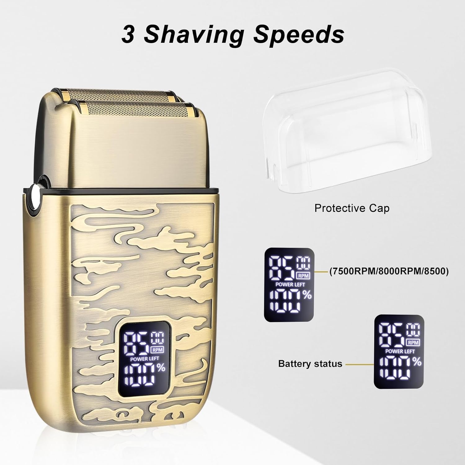 Electric Razor, Double Foil, Foil Shavers for Men,Electric Shavers for Men,Cordless Barber Shaver Beard Trimmer