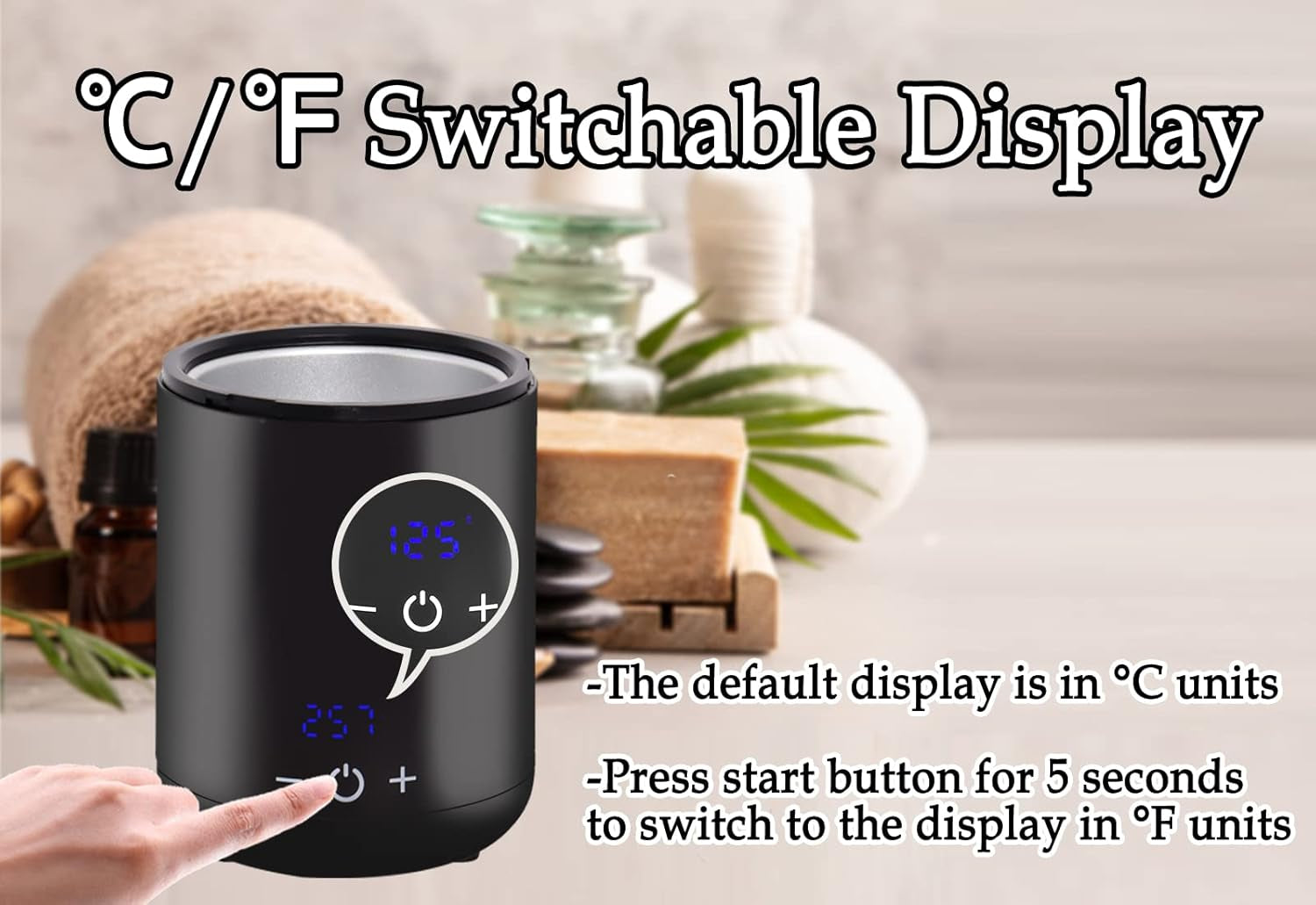 Mini Wax Pot Warmer for Hair Removal – Portable Digital Wax Melt Heater with 100 Waxing Sticks – Perfect for SPA, Salon, Travel & Home Use