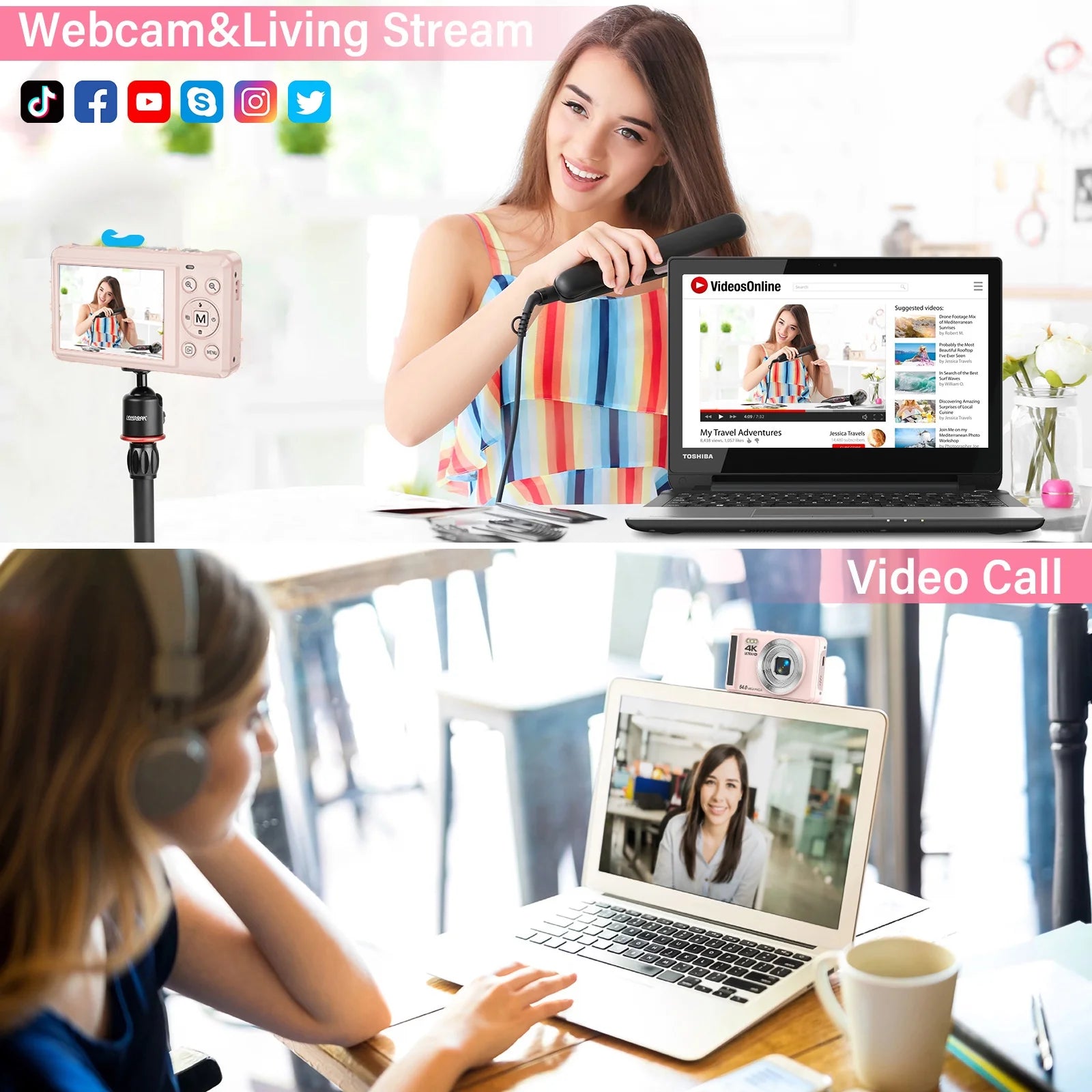 4K UHD Digital Camera – 64MP, 16X Digital Zoom with 32GB SD Card Included