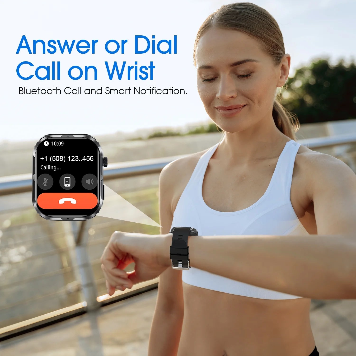 H5 Advanced Smart Watch with Bluetooth Call & Message Notifications – IP68 Waterproof, 100 Sports Modes, Compatible with iOS & Android