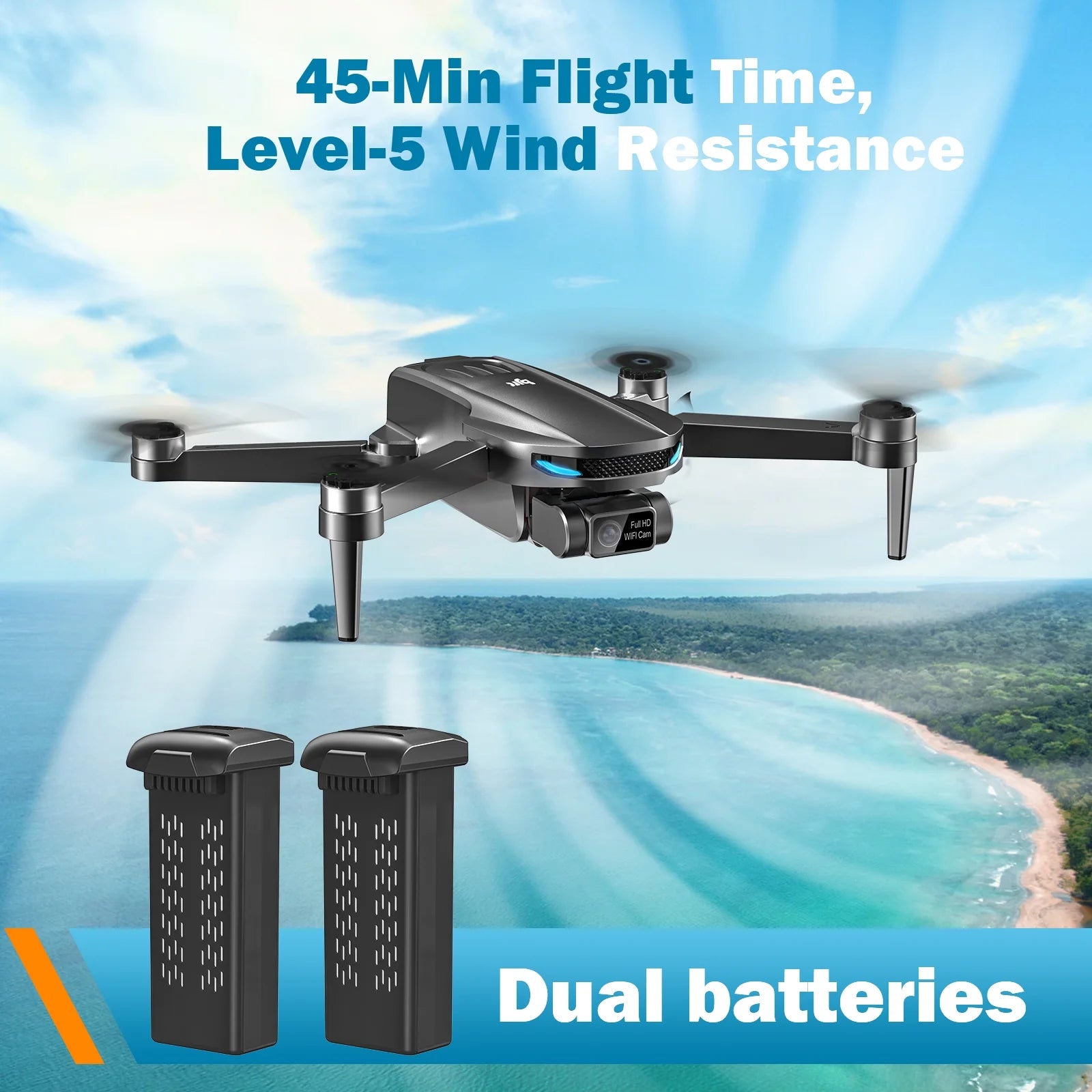 G09 GPS Drone with 4K Camera for Adults – RC Quadcopter with Auto Return, Follow Me, Optical Flow, 2 Batteries for 60 Min Flight, Foldable FPV Drone (Black)