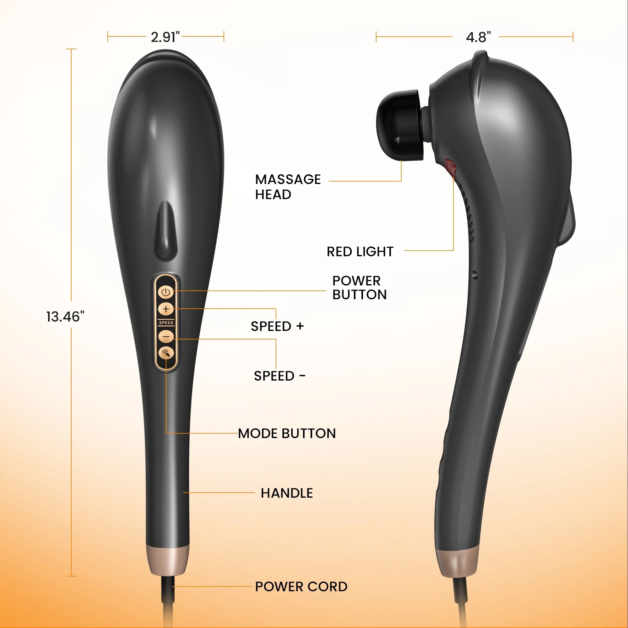 NEXPURE Handheld Deep Tissue Percussion Massager – Corded Electric Muscle Relaxer with 5 Modes, 6 Speeds & 7 Interchangeable Heads for Neck, Back, Shoulders & Legs